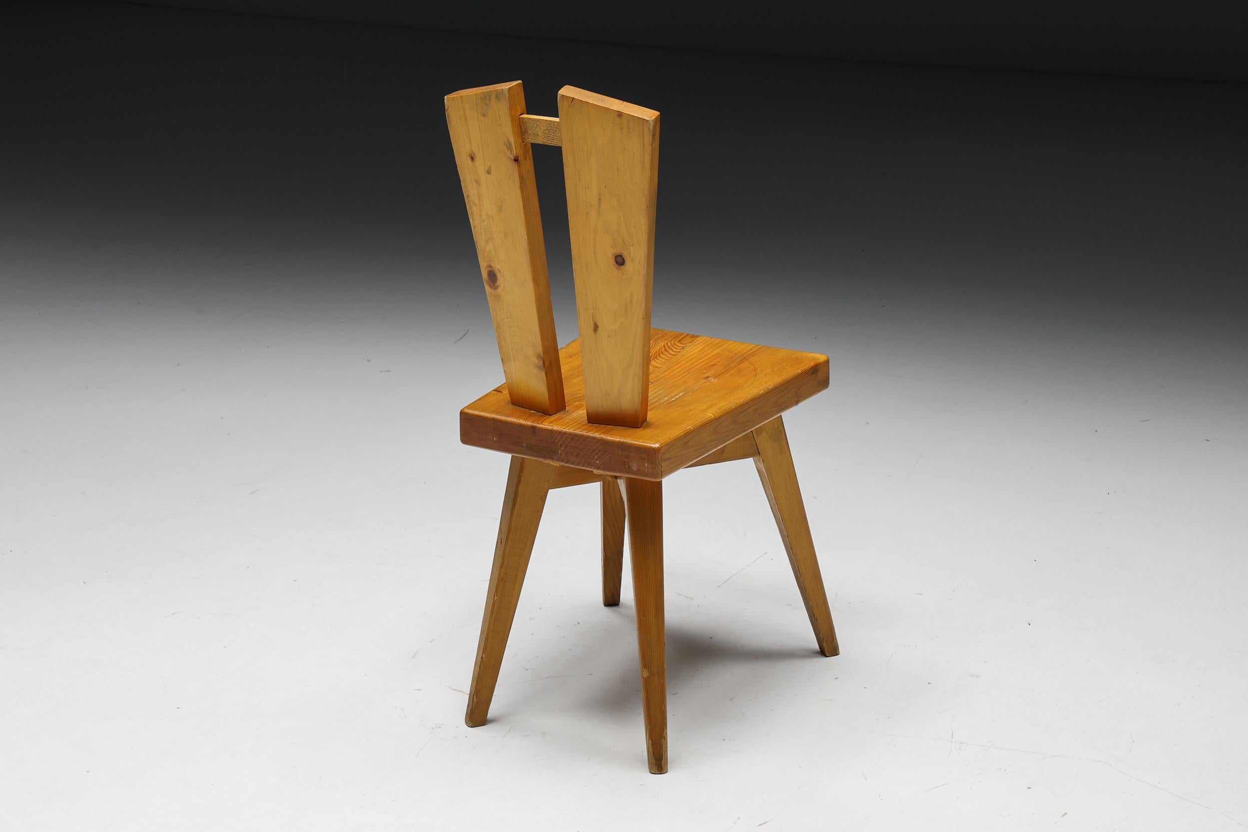 Mid-Century Modern Dining Chair by Christian Durupt and Charlotte Perriand, France, 1969  For Sale