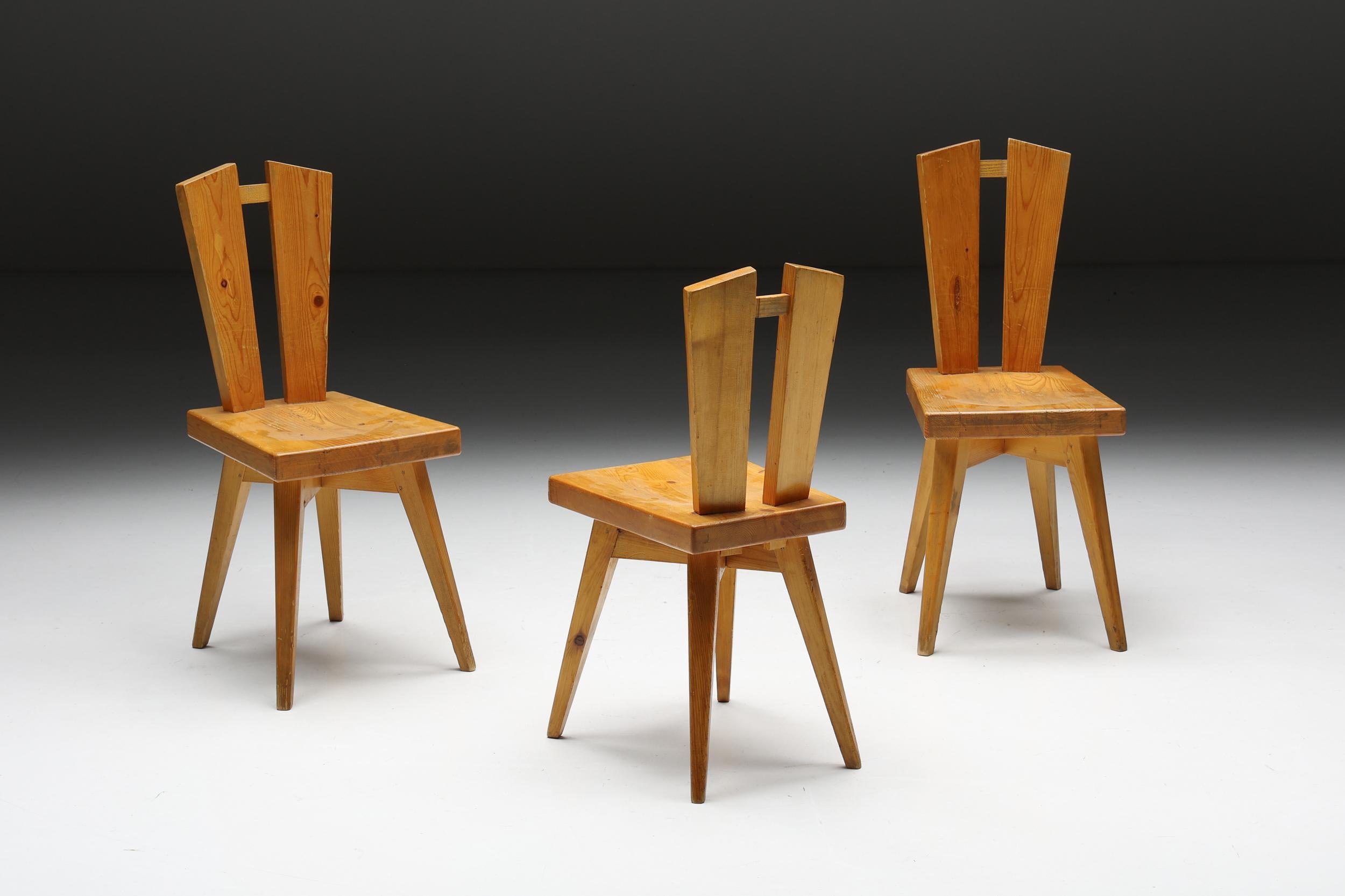 Esszimmerstuhl von Christian Durupt und Charlotte Perriand, Frankreich, 1969 im Angebot 2