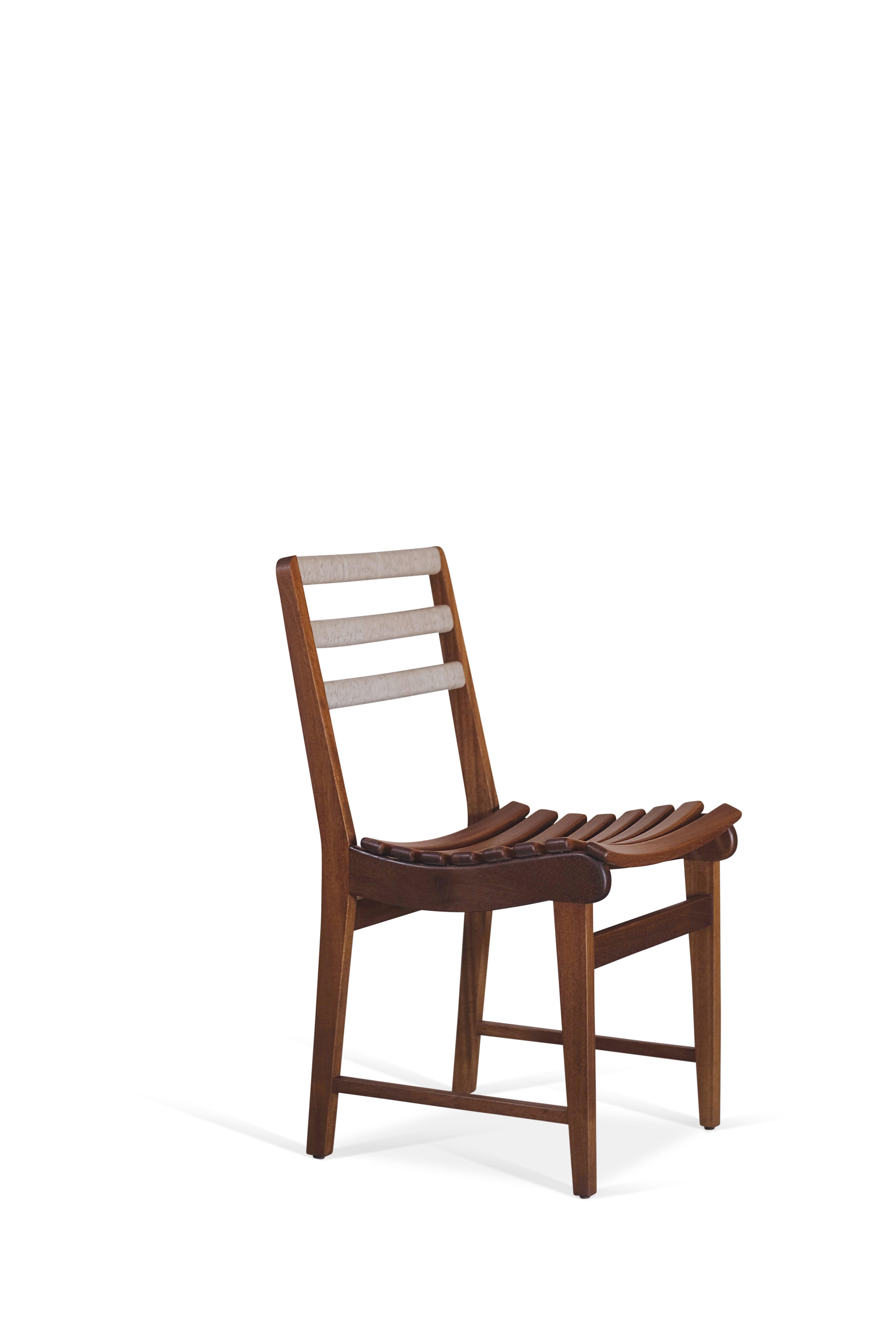 Miguelito Dining Chair in solid wood and palm by Michael van Beuren from Luteca For Sale
