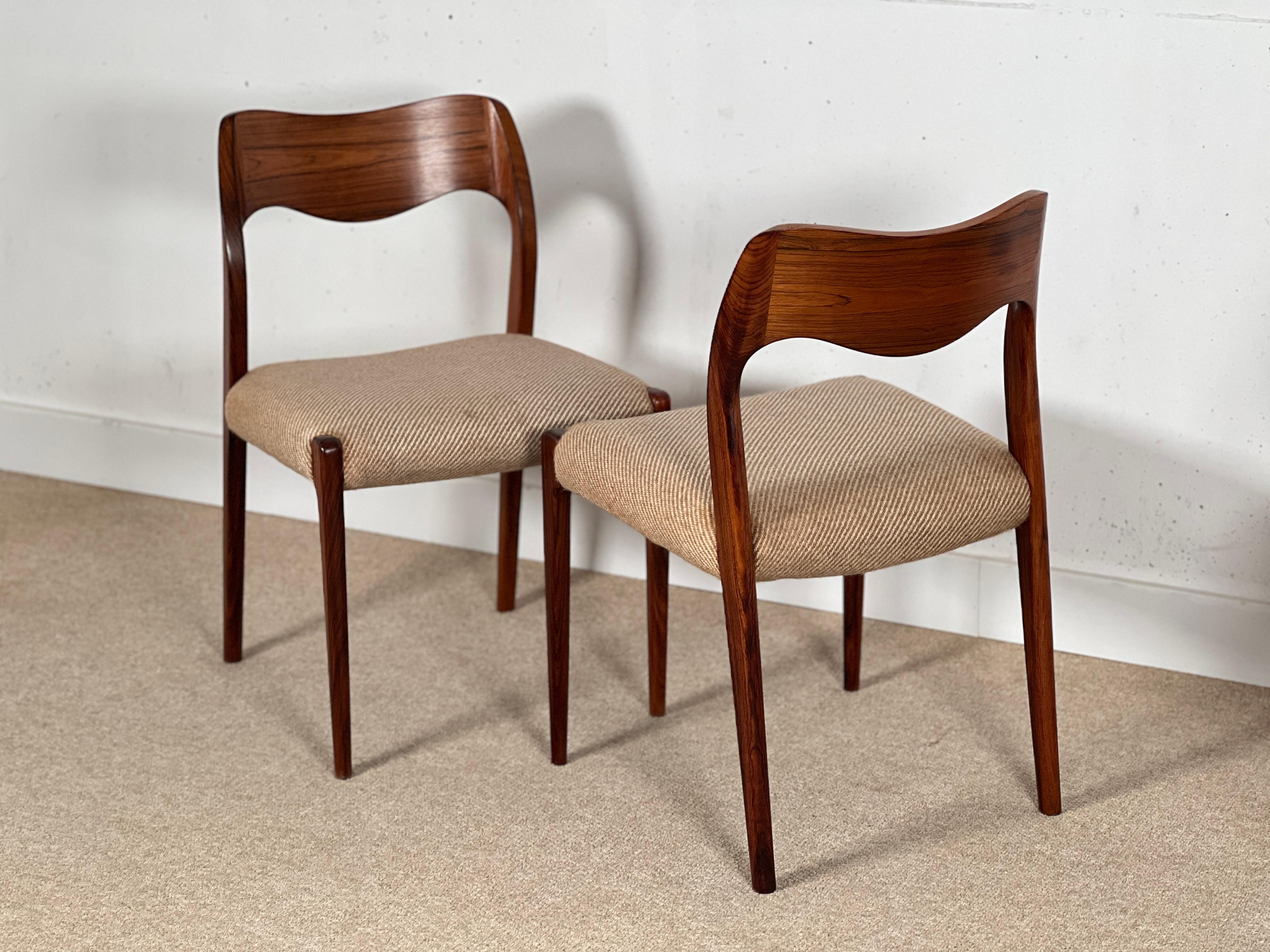 Danish Dining chair by Niels Moller (Model 71 in Rosewood) For Sale
