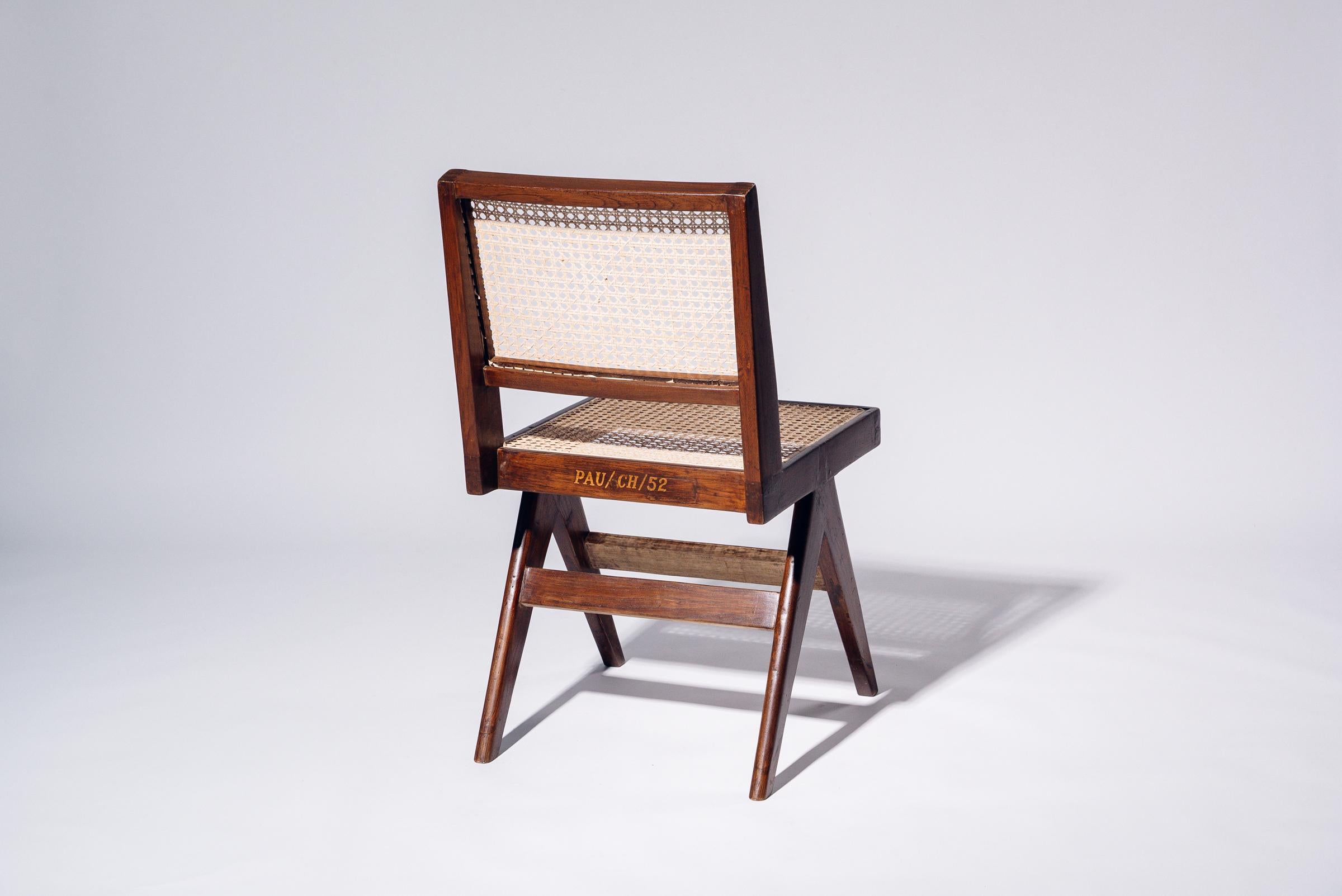 Indien Chaise de salle à manger par Pierre Jeanneret pour Chandigarh, Inde, Circa 1958-59 en vente