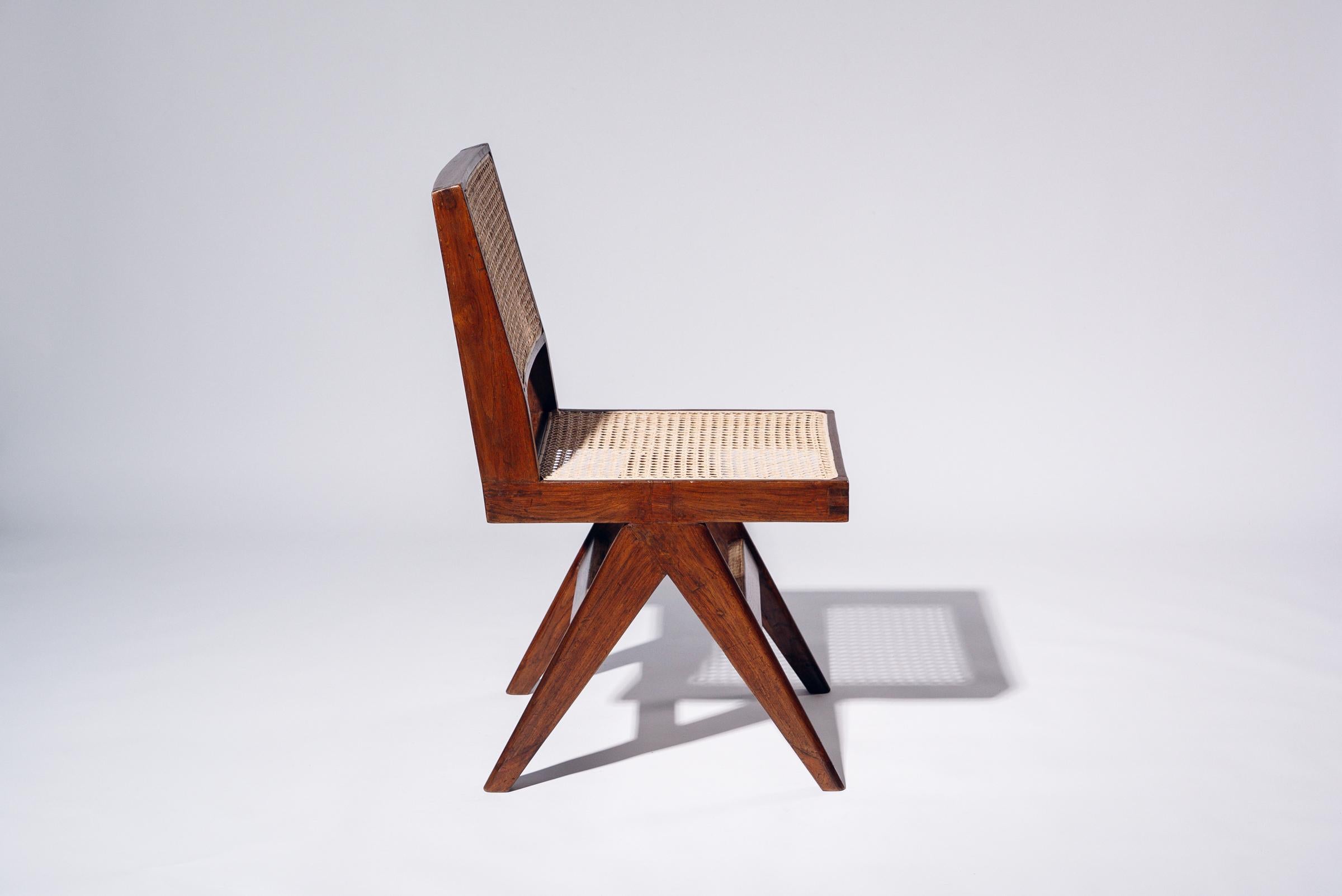 Chaise de salle à manger par Pierre Jeanneret pour Chandigarh, Inde, Circa 1958-59 Bon état - En vente à Tokyo, JP