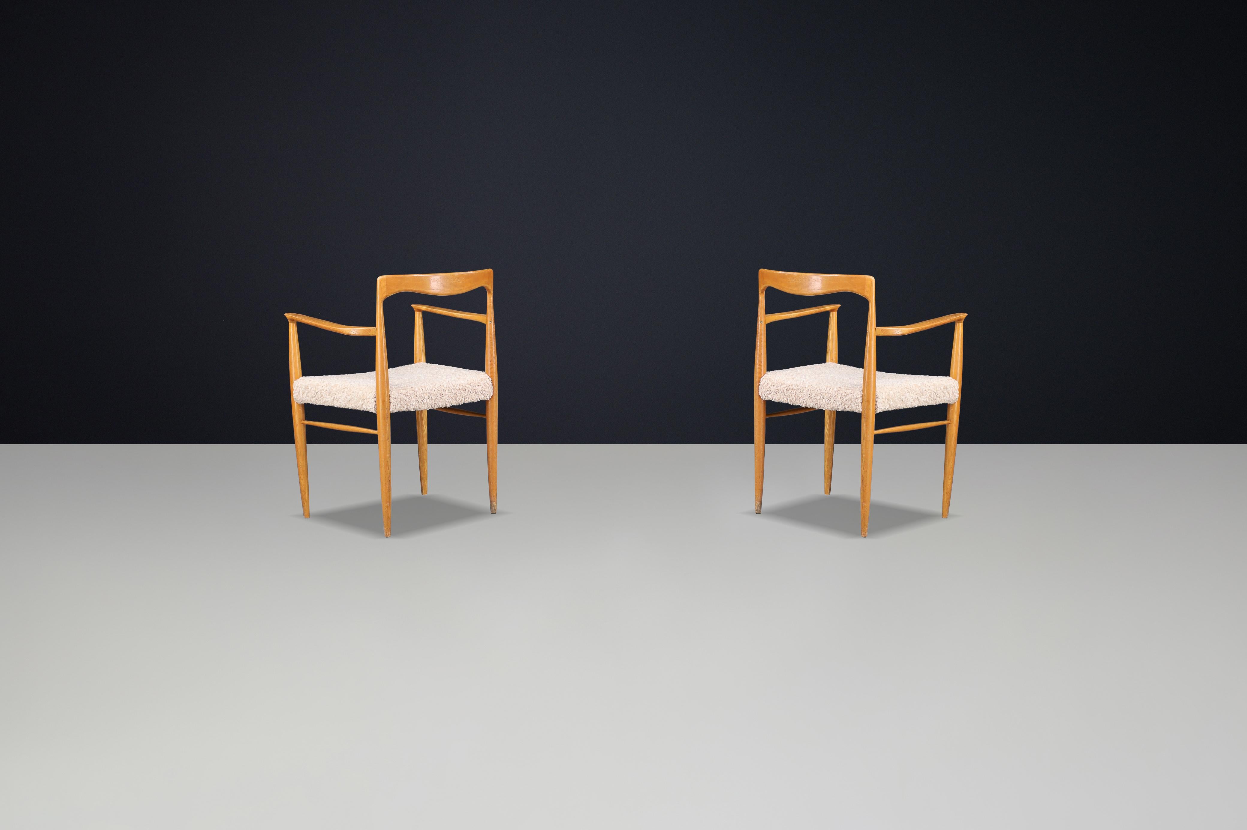 Late 20th Century Dining Chair by Sedláček & Vyčítal, 1970s Czechoslovakia — New Teddy Upholstery For Sale