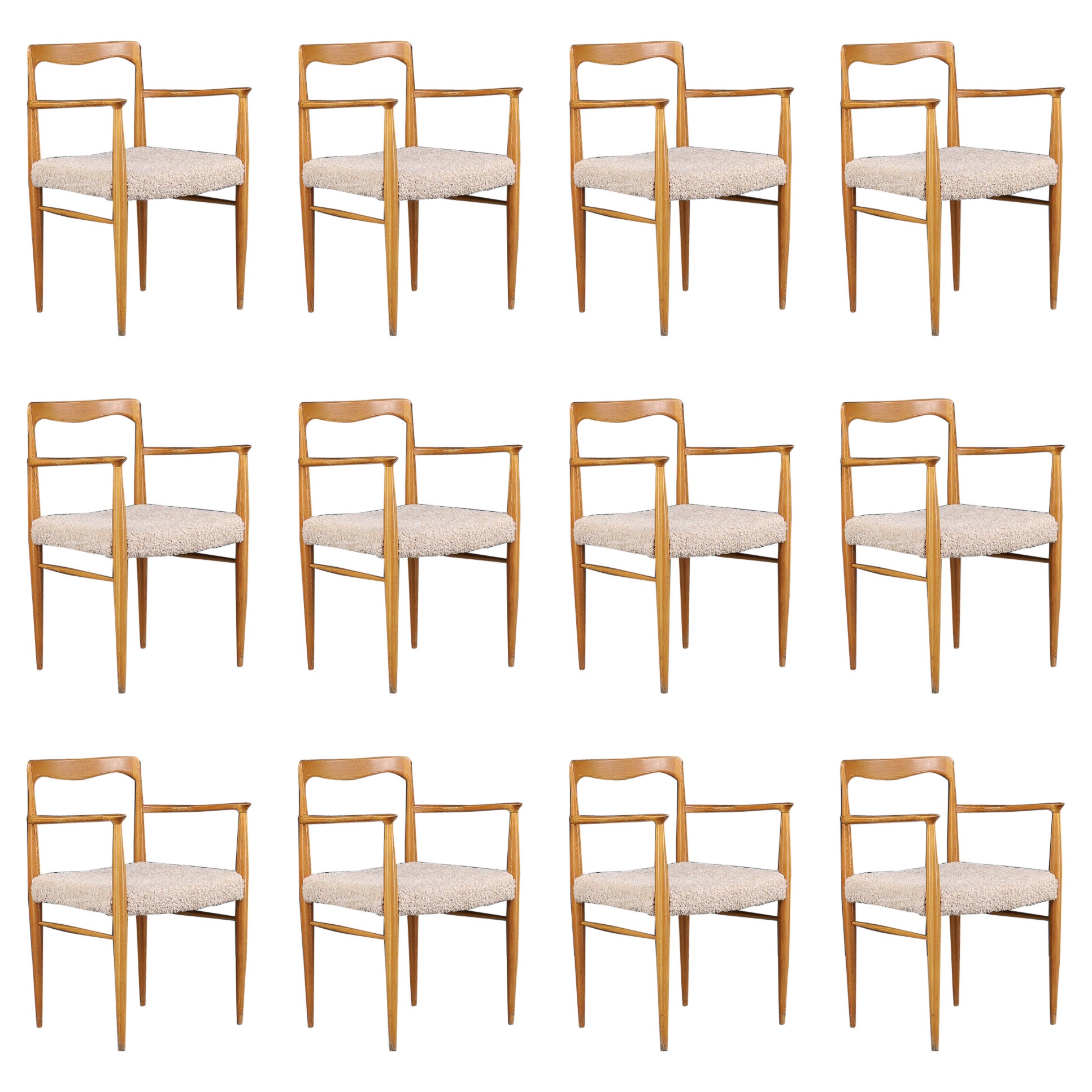 Dining Chair by Sedláček & Vyčítal, 1970s Czechoslovakia — New Teddy Upholstery For Sale