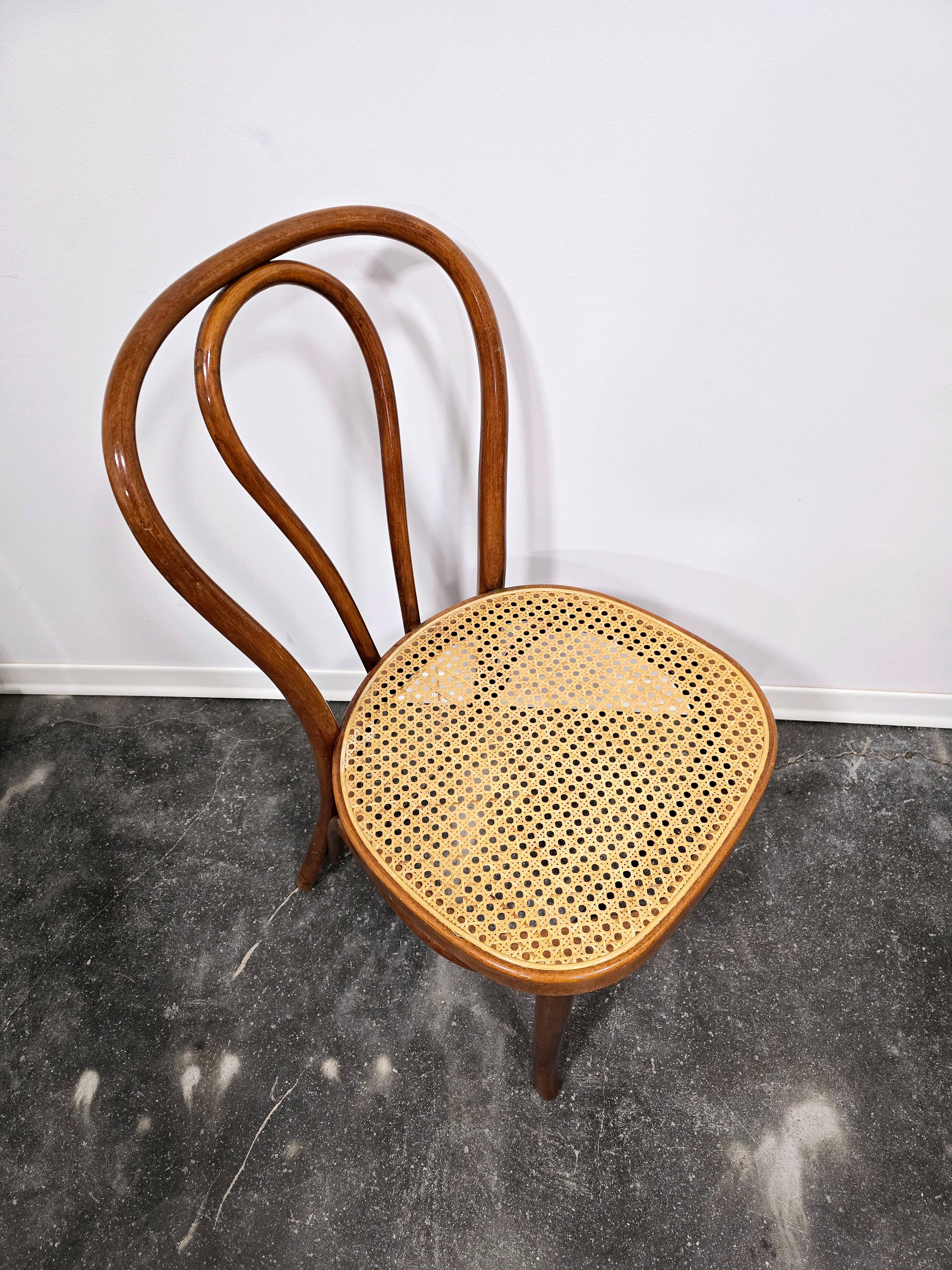 Dining chair by Thonet, Bentwood cane, No. 18, 1980s For Sale 11