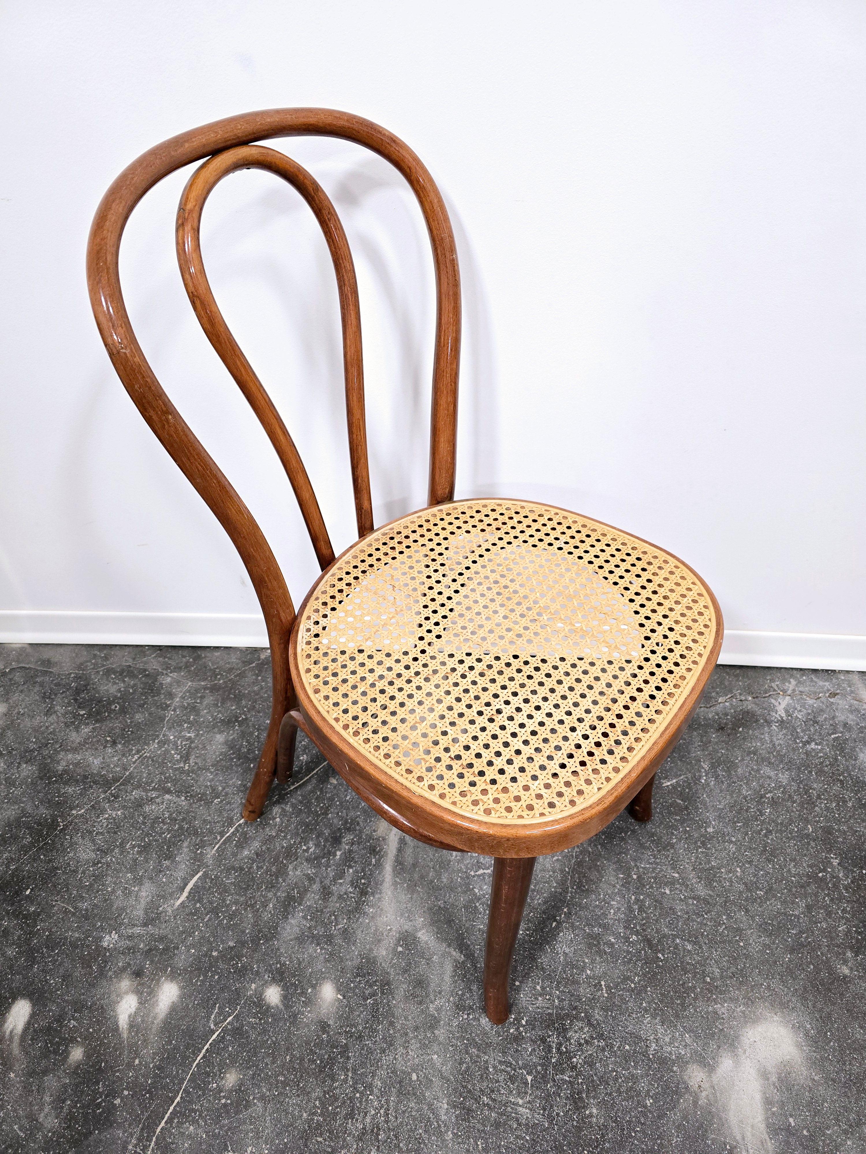 Dining chair by Thonet, Bentwood cane, No. 18, 1980s For Sale 12