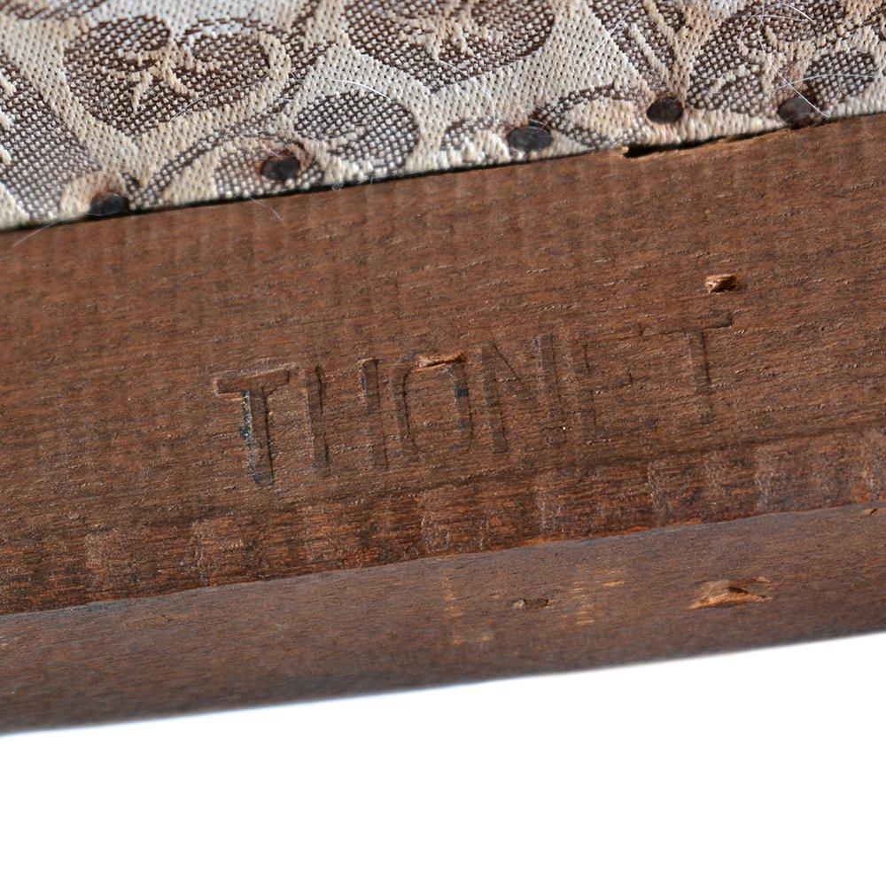 Sedia da pranzo di Thonet in seta e quercia originale d'epoca, Cecoslovacchia, anni '40 in vendita 7