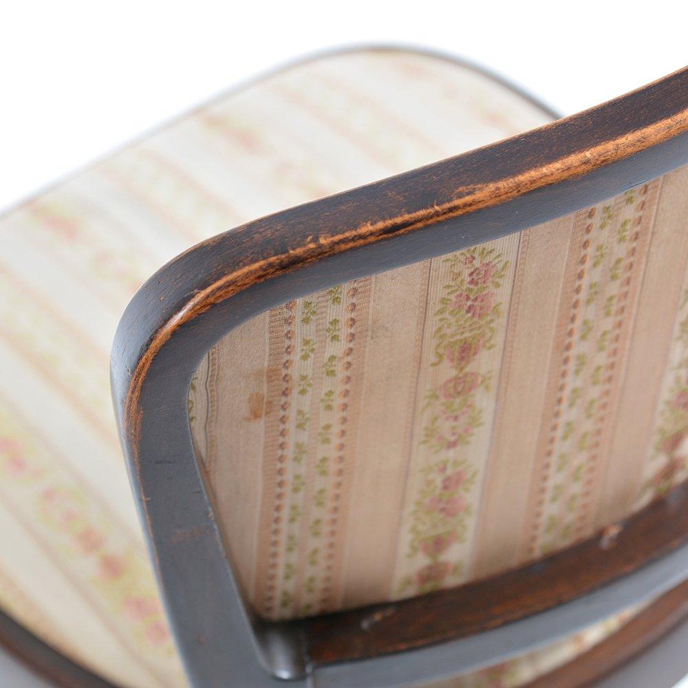 Sedia da pranzo di Thonet in seta e quercia originale d'epoca, Cecoslovacchia, anni '40 in vendita 1