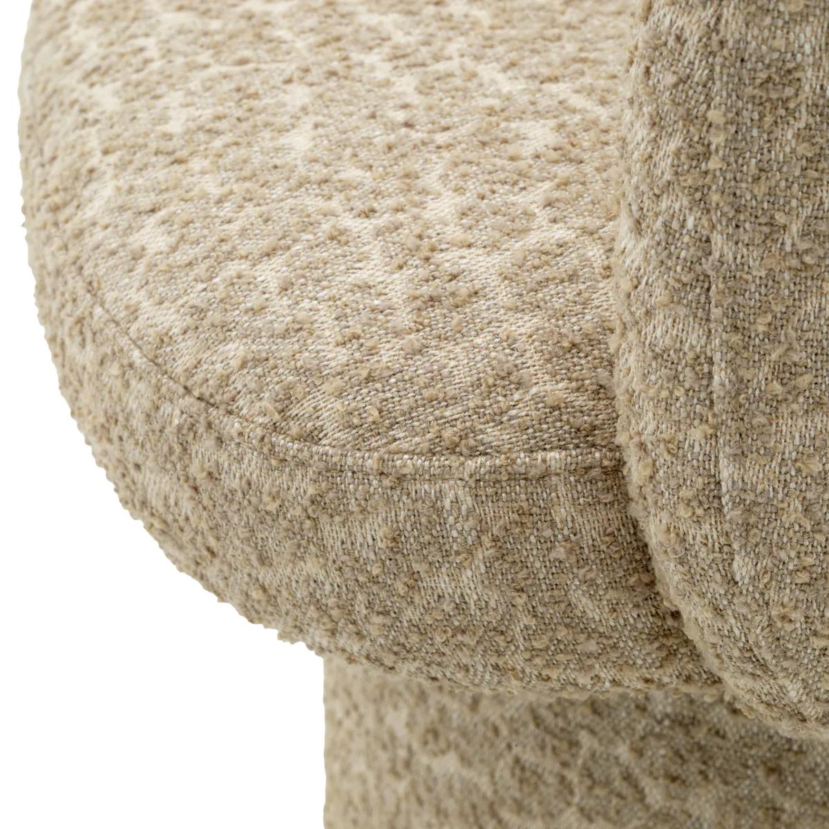 Esszimmerstuhl, Stoff Jacquard Beige, Drehgestell Bronze Finish im Angebot 2