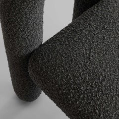 Dining Chair in Deep Taupe Bouclé Contemporary Sculptural Design