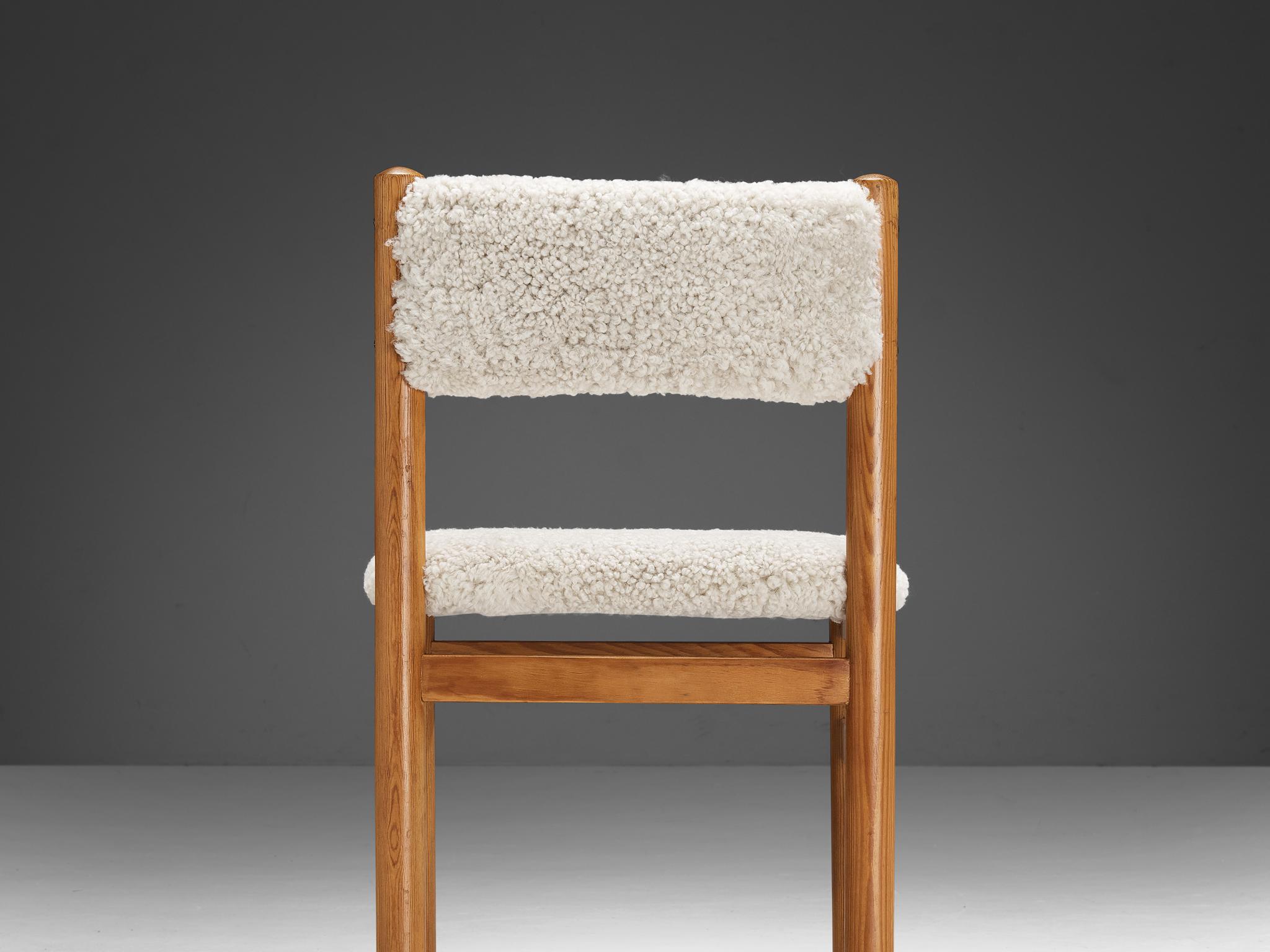 Dining Chair in Pine and Sheepskin  For Sale 1
