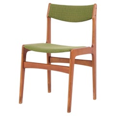 Dining Chair In Teak Upholstered With Green Fabric By Erik Buch From 1960s