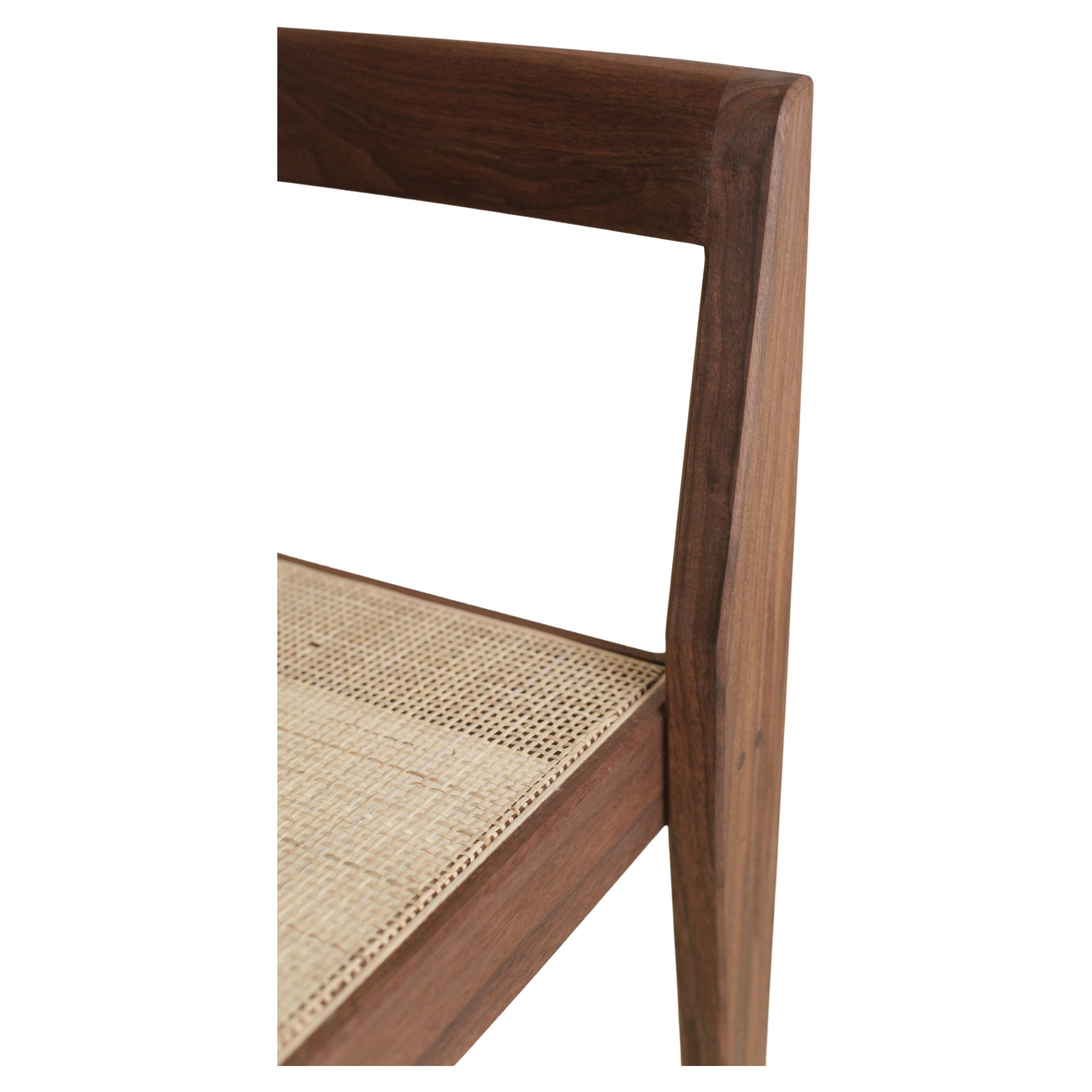 Hand-Crafted Dining Chair in Walnut and Cane by Boyd & Allister For Sale