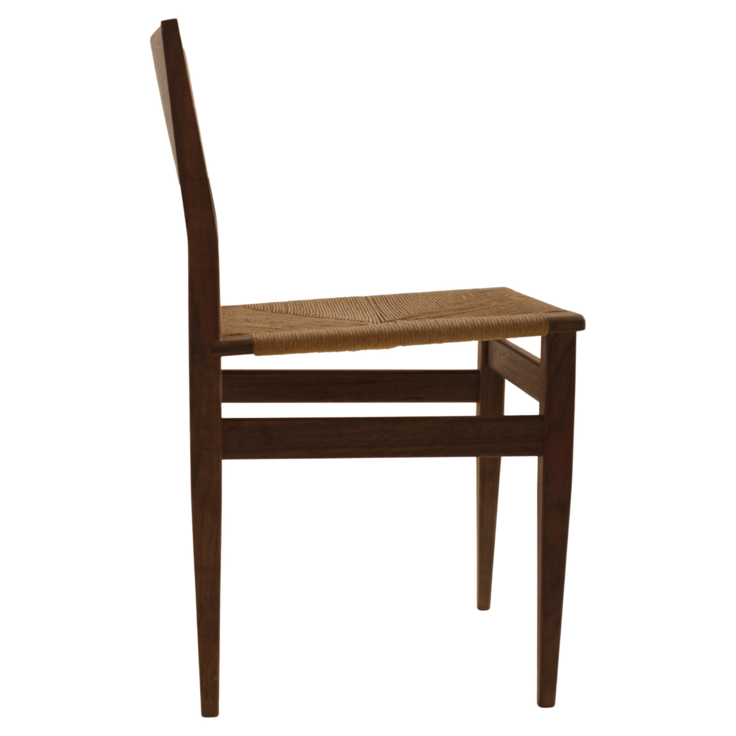 Dining Chair in Walnut with Hand Woven Rush Seat by Boyd & Allister In New Condition For Sale In Santa Fe, NM