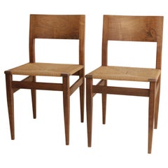 Used Dining Chair in Walnut with Hand Woven Rush Seat by Boyd & Allister