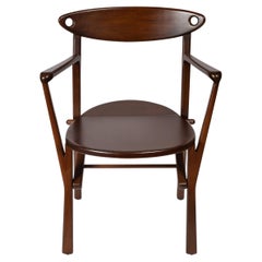 Dining Chair Laje in Dark Brown Finish Wood