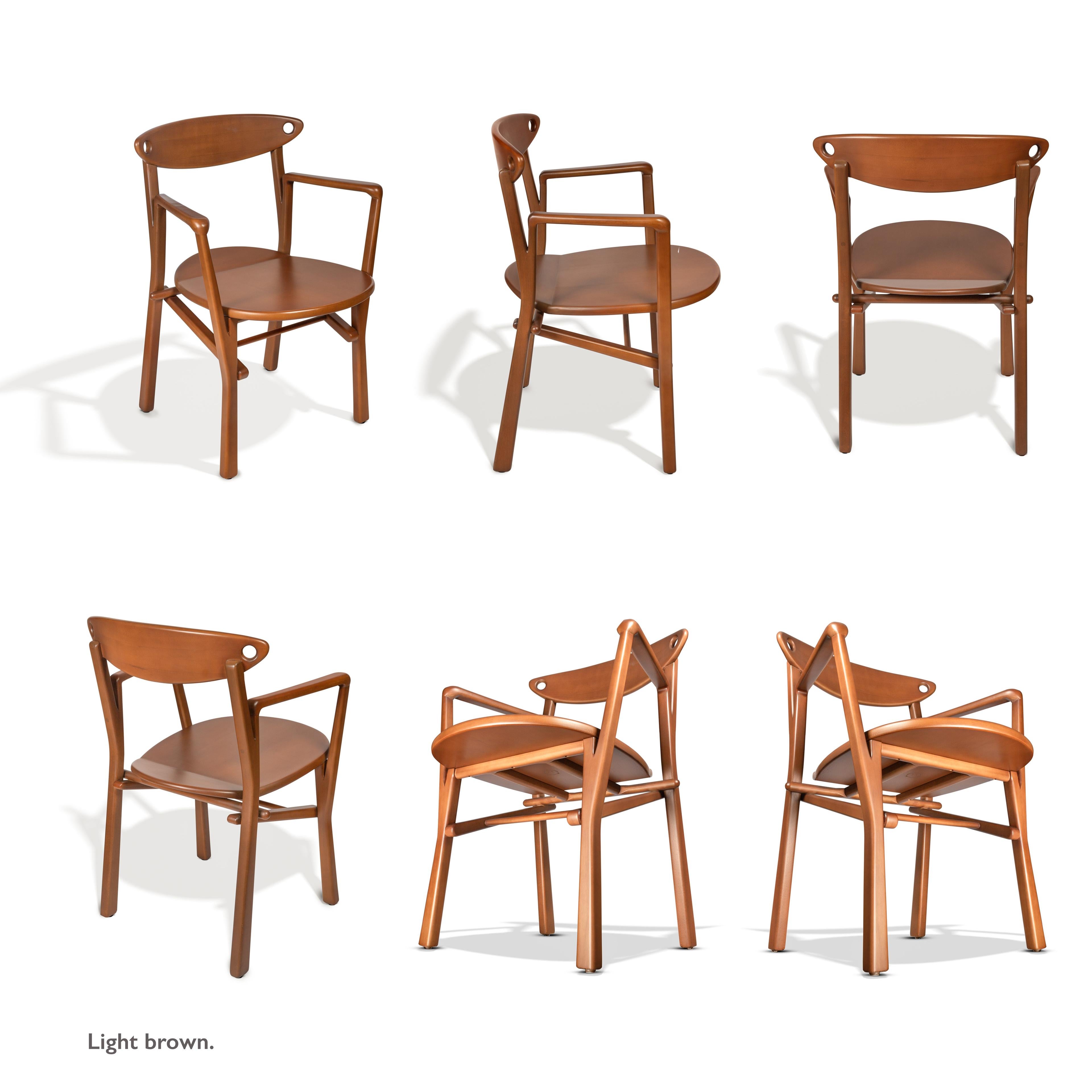 Dining Chair Laje in Hardwood In New Condition For Sale In São Paulo, BR