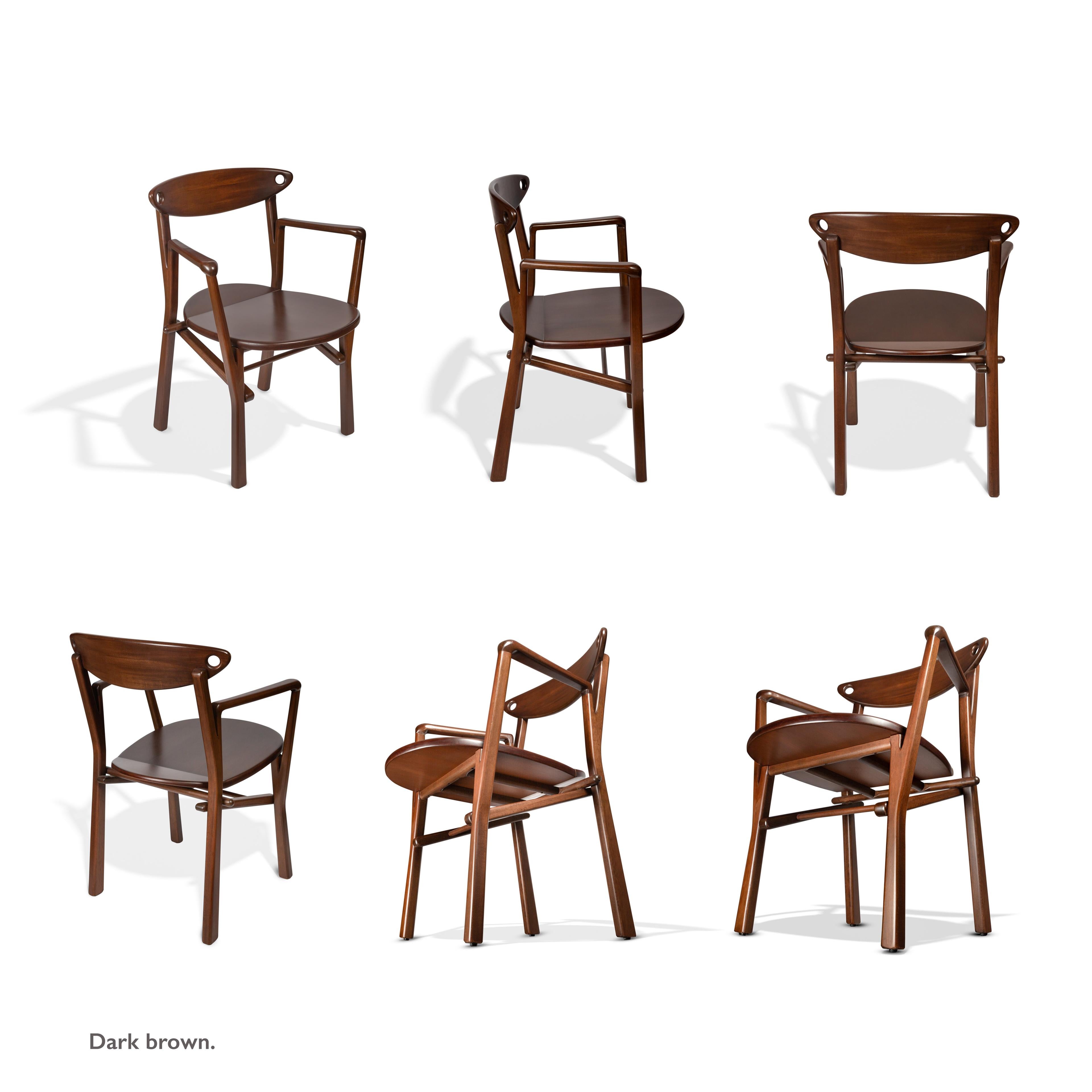 Contemporary Dining Chair Laje in Hardwood For Sale