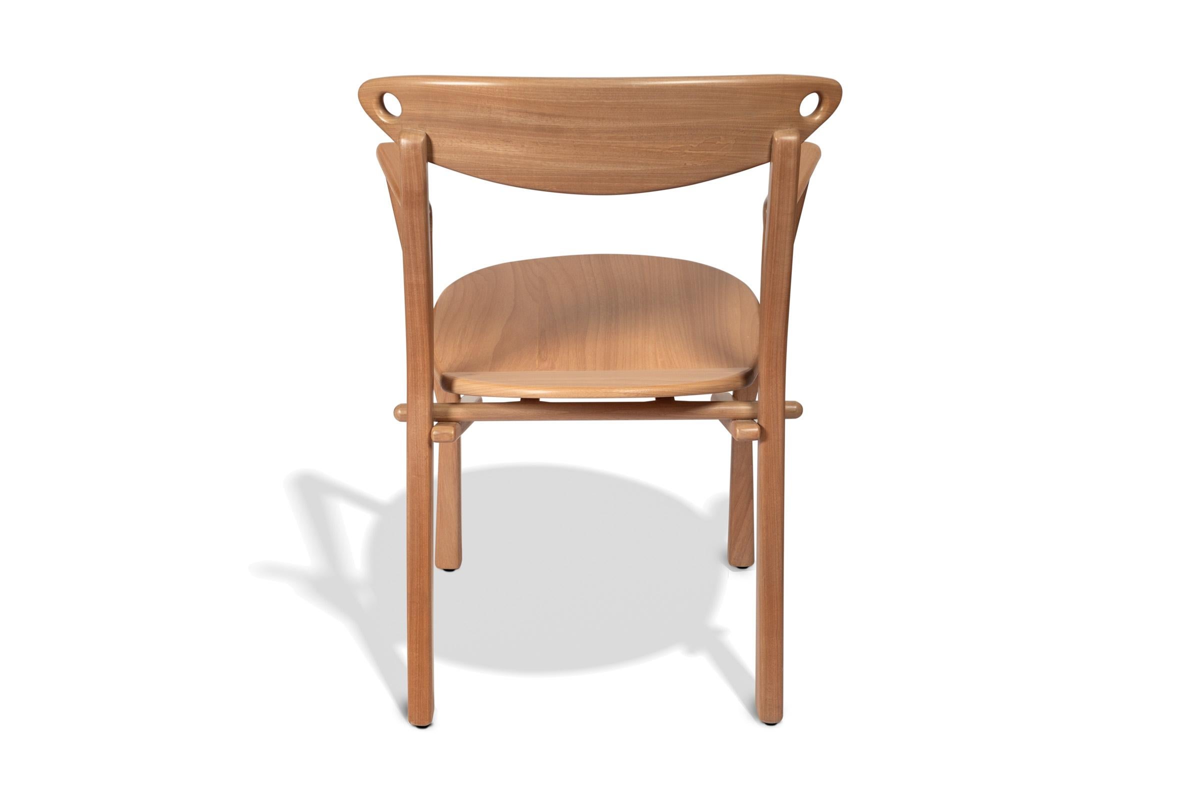 Hardwood Dining Chair Laje in Natural Wood  For Sale