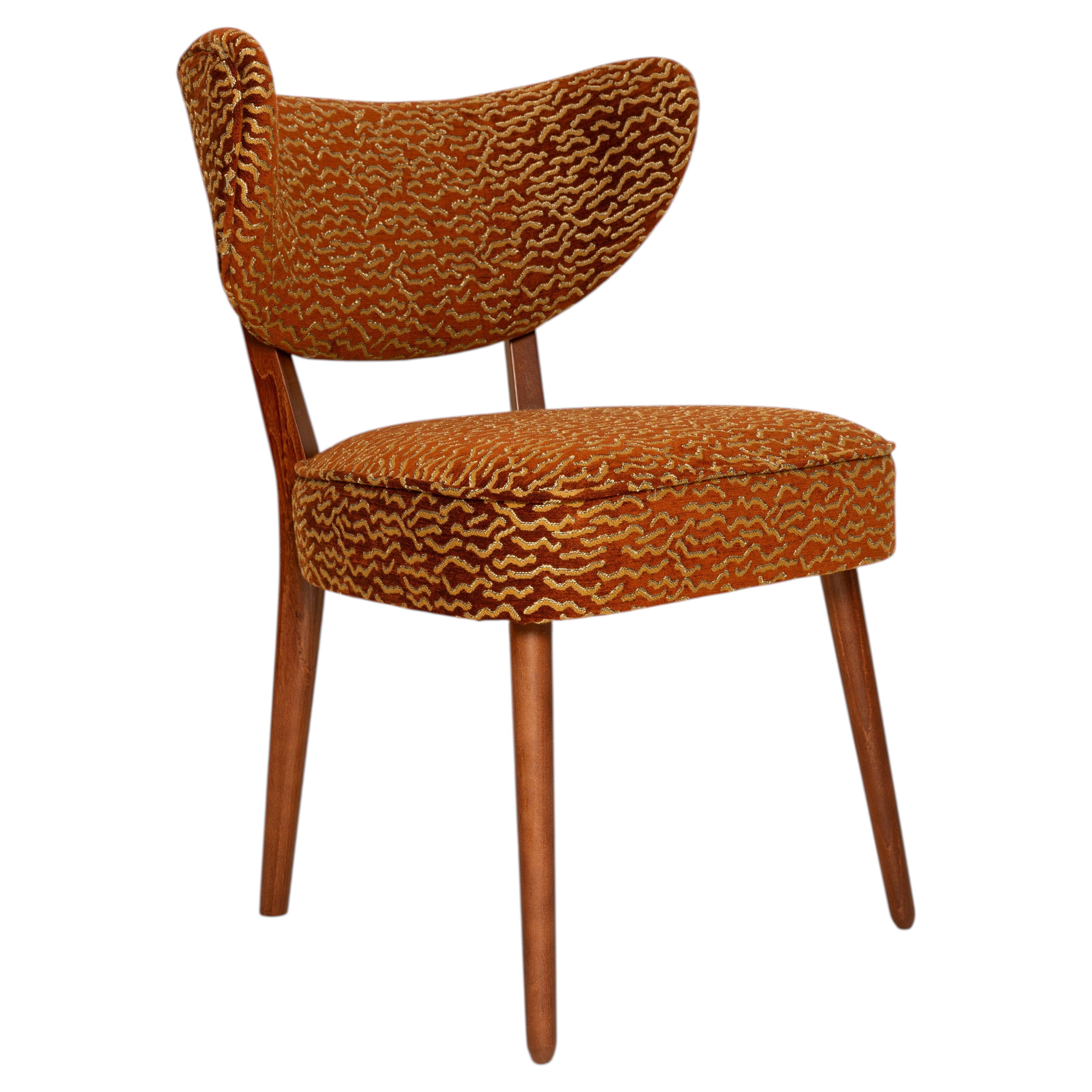 Dining Chair, LE CHANT DES DUNES Pierre Frey, Walnut Wood, Vintola Studio