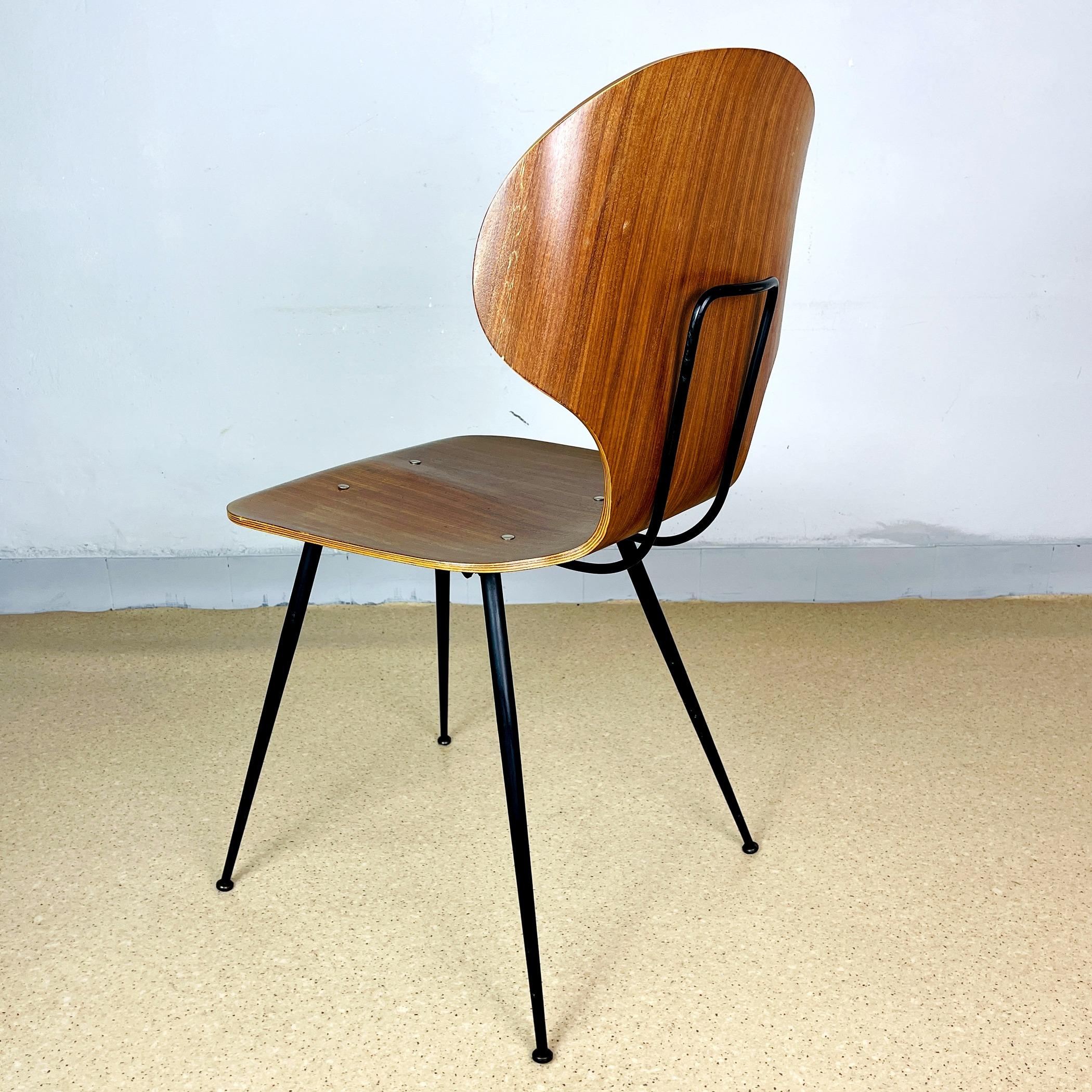 Metal Dining chair Lulli by Carlo Ratti for ILC Lissone Italy 70s Set of 2 For Sale