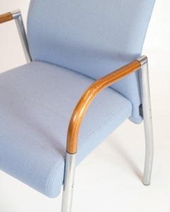 Dining Chair Model B8 In Blau Stoff & Mahagoni von Duba