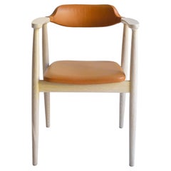 Modern Leather seat  Dining Chair SEIREN in White Oak by Hachi Collections