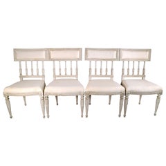 Dining Chair Set of Four (4) Vintage Swedish Gustavian Chairs