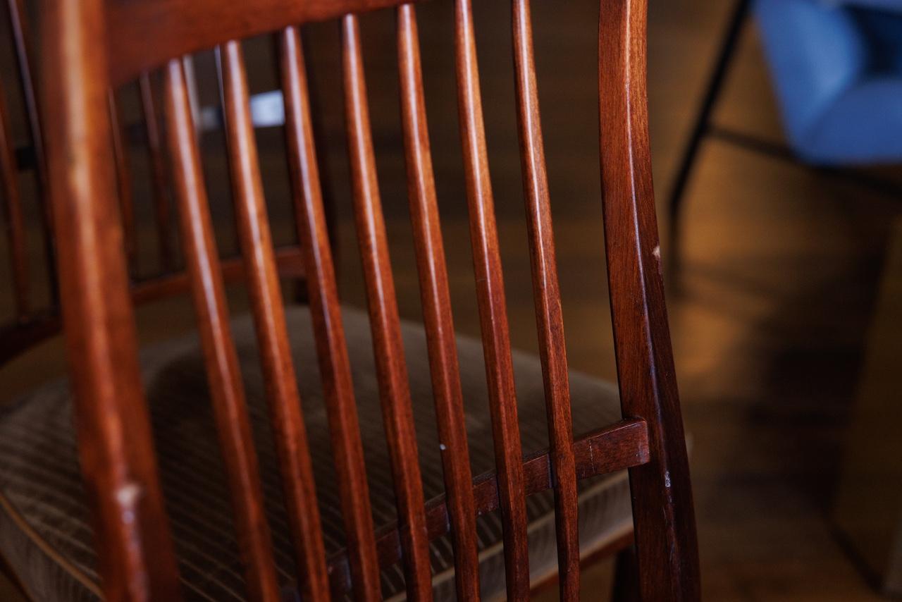 Vintage set of Mid-Century Dining Chairs with contemporary custom Etro Fabric upholstery from Barbarella Home. Wear indicated in photographs.

Andy Cohen is a longtime supporter of Housing Works and has generously donated this exclusive item from