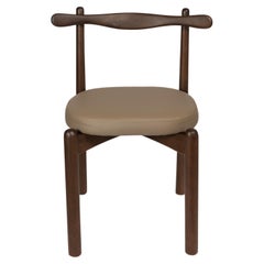 Chaise de salle à manger Uçá Dark Brown Wood (ref. tissu : F04)