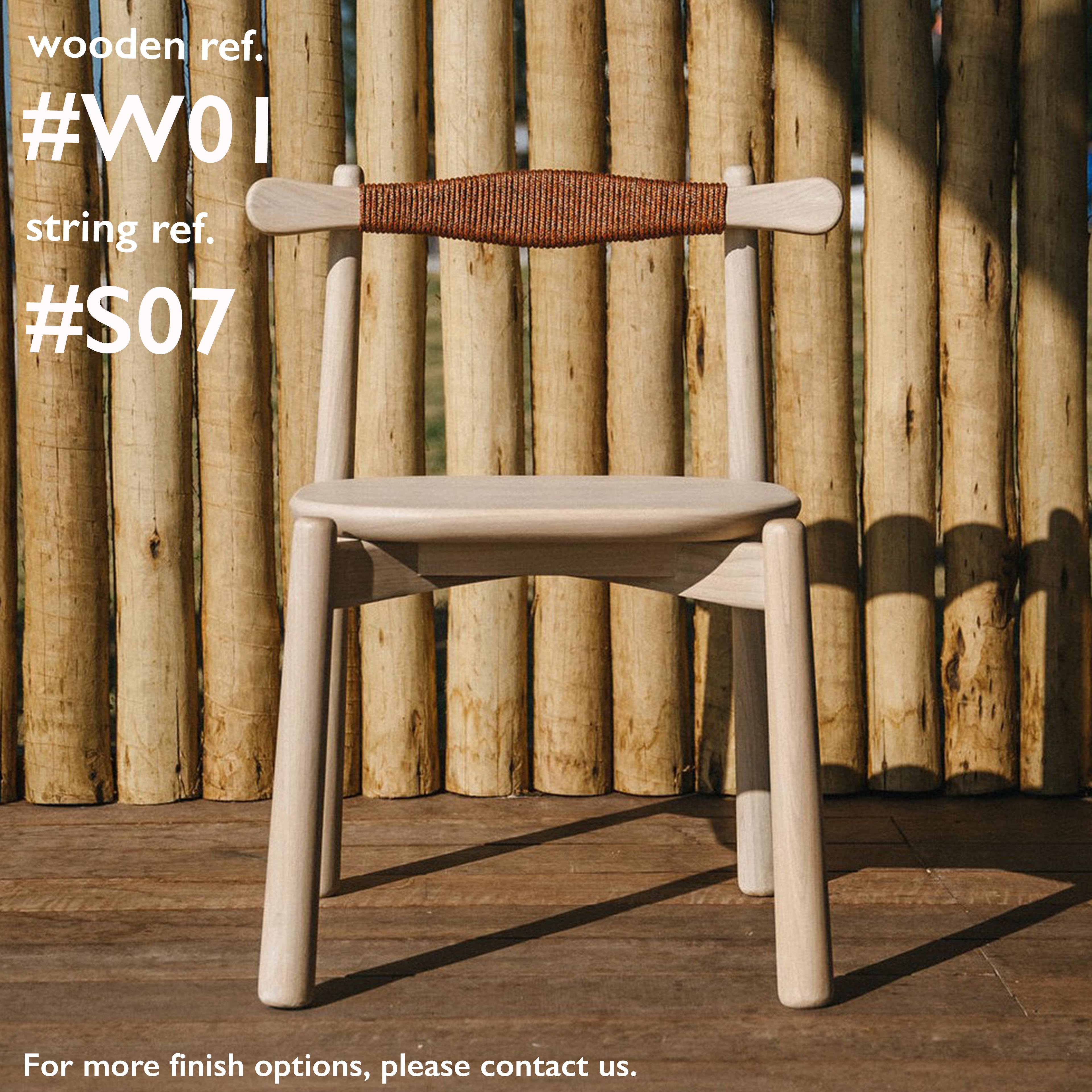 Organic Modern Dining Chair Uçá  - All solid wood. For Sale