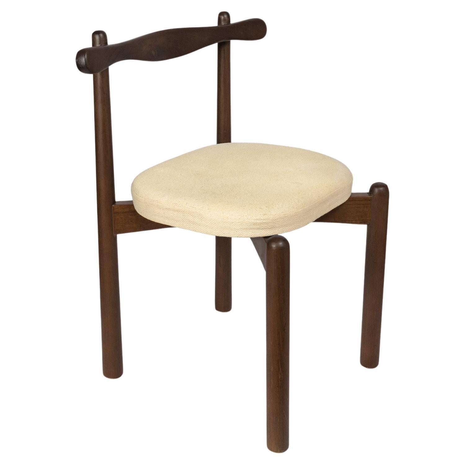 Dining Chair Uçá Light Brown Wood (fabric ref : 13)