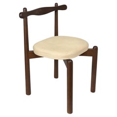 Dining Chair Uçá Light Brown Wood (fabric ref : 13)