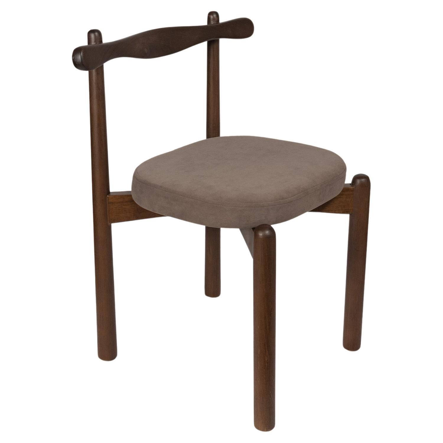 Dining Chair Uçá Light Brown Wood (fabric ref : 20) For Sale