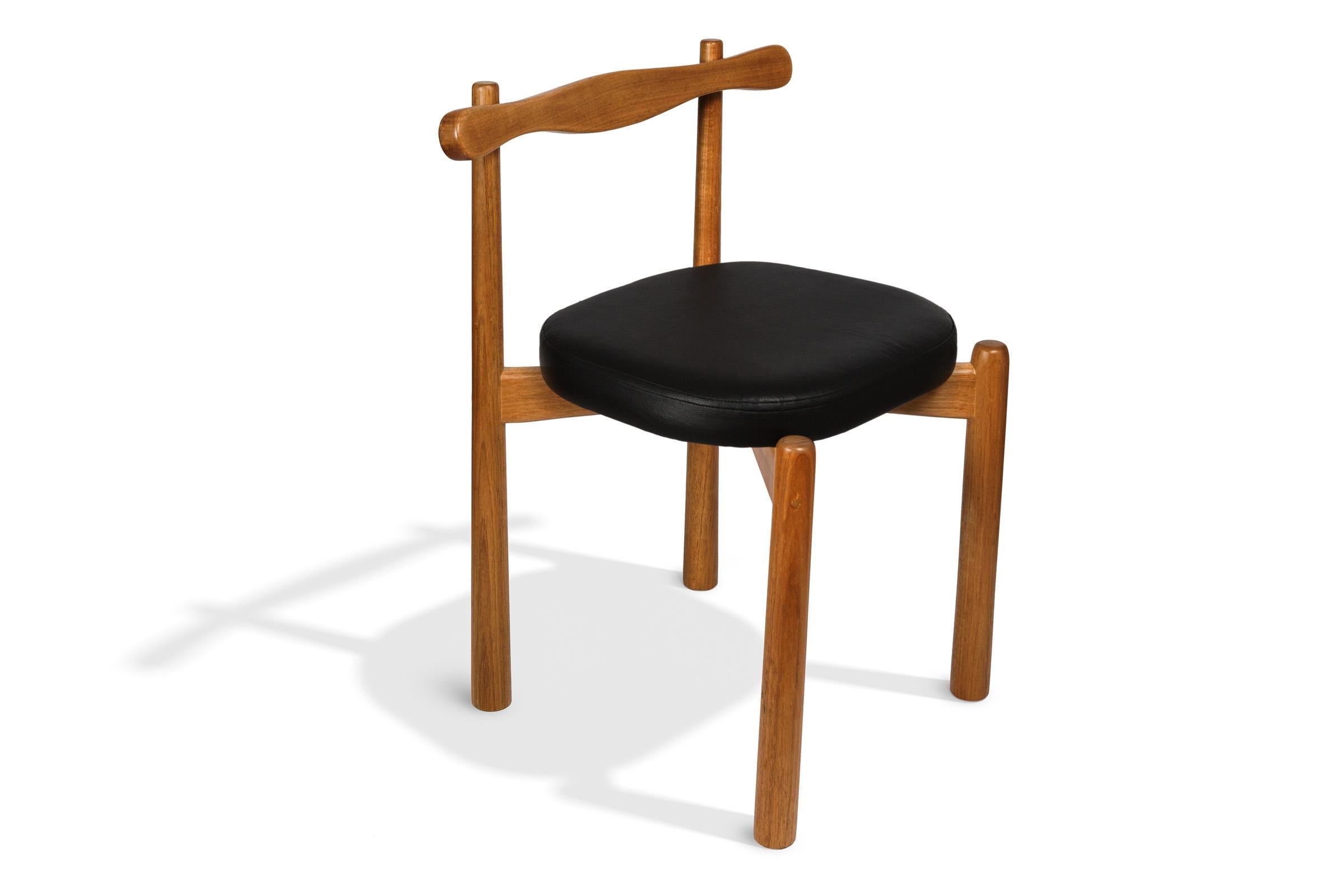 Brazilian Dining Chair Uçá Light Brown Wood (fabric ref : F07) For Sale