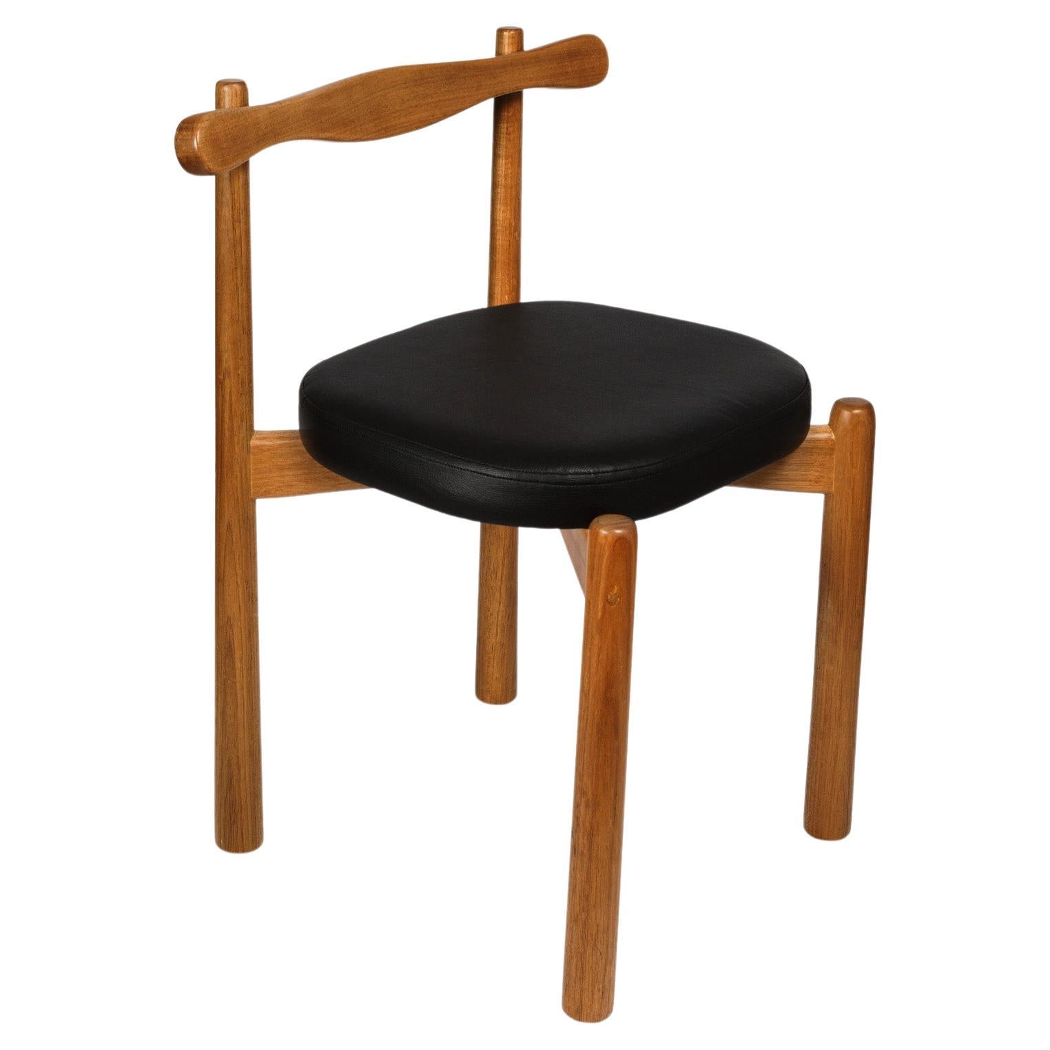 Dining Chair Uçá Light Brown Wood (fabric ref : F07)