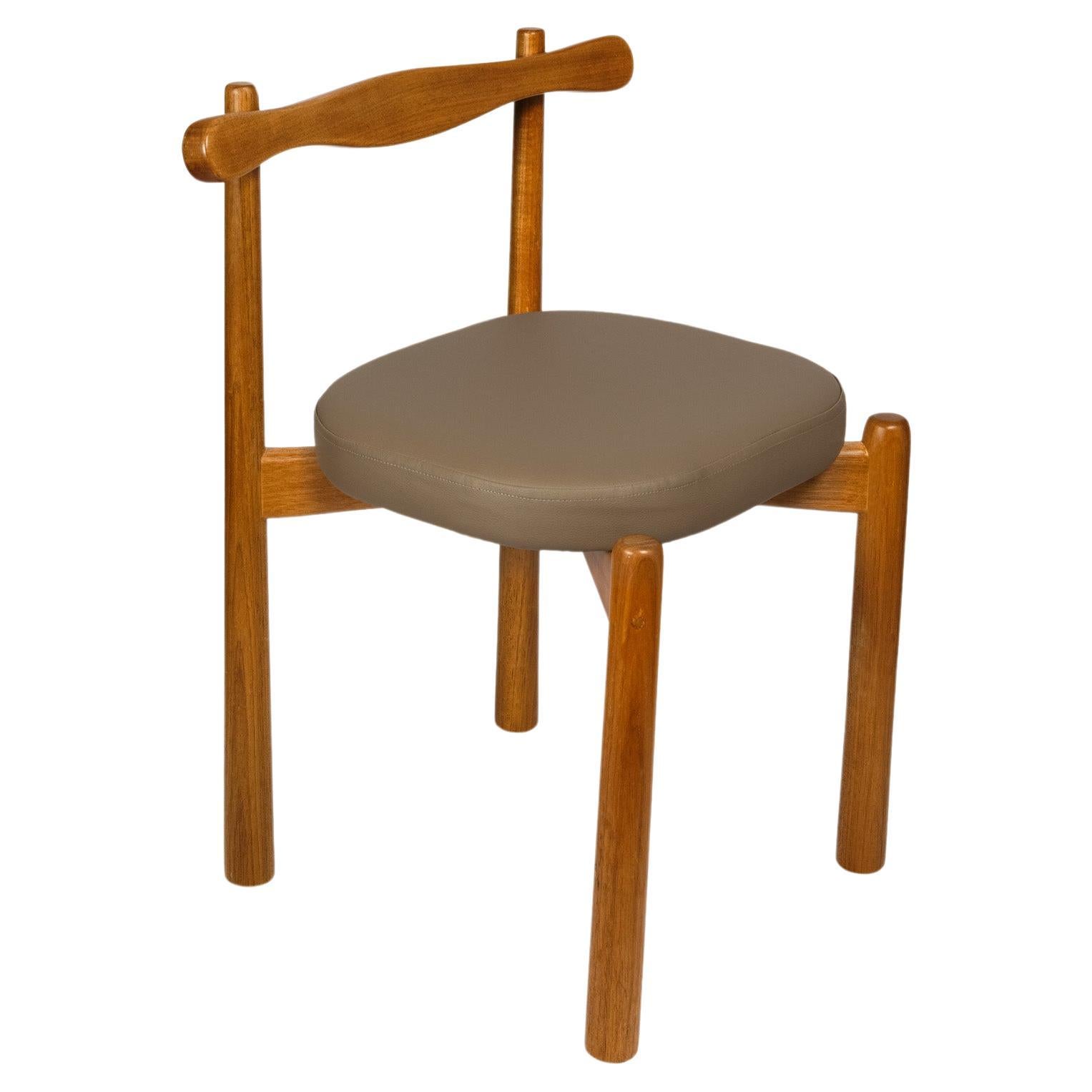 Dining Chair Uçá Light Light Brown Wood (fabric ref : F04) For Sale