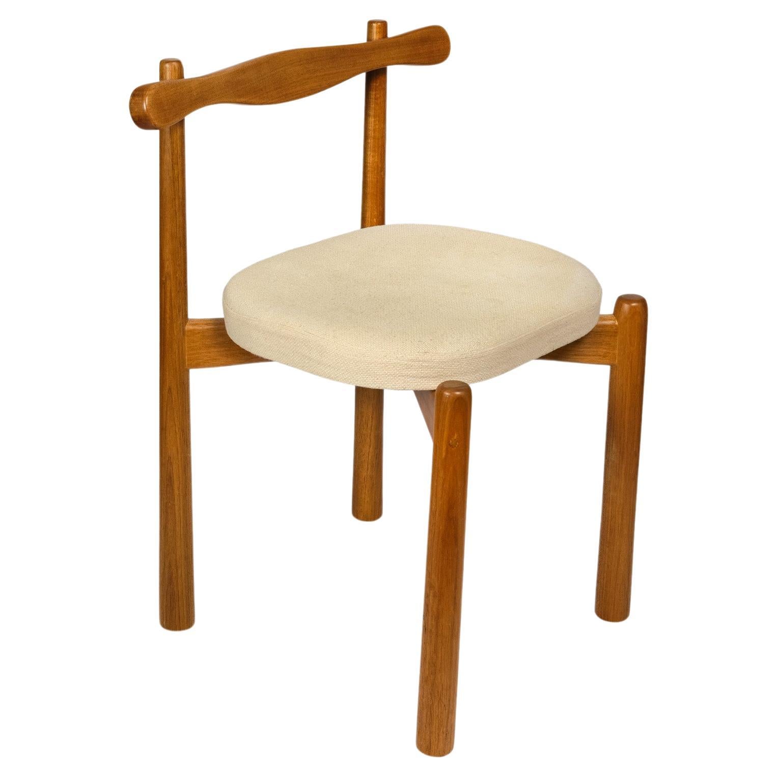 Dining Chair Uçá Light Light Brown Wood (fabric ref : F13)