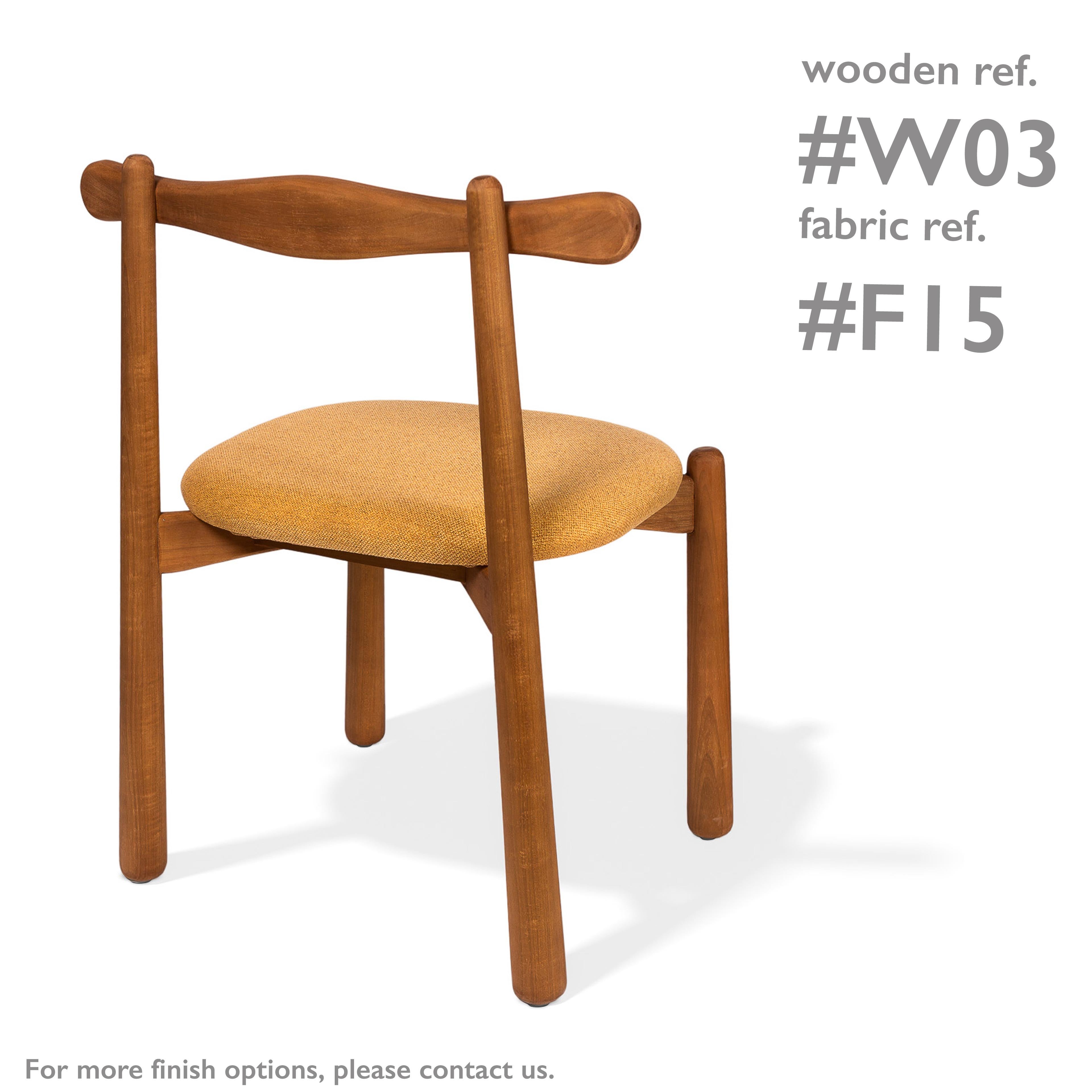 Brazilian Dining Chair Uçá  - Solid wood, upholstered seat. For Sale