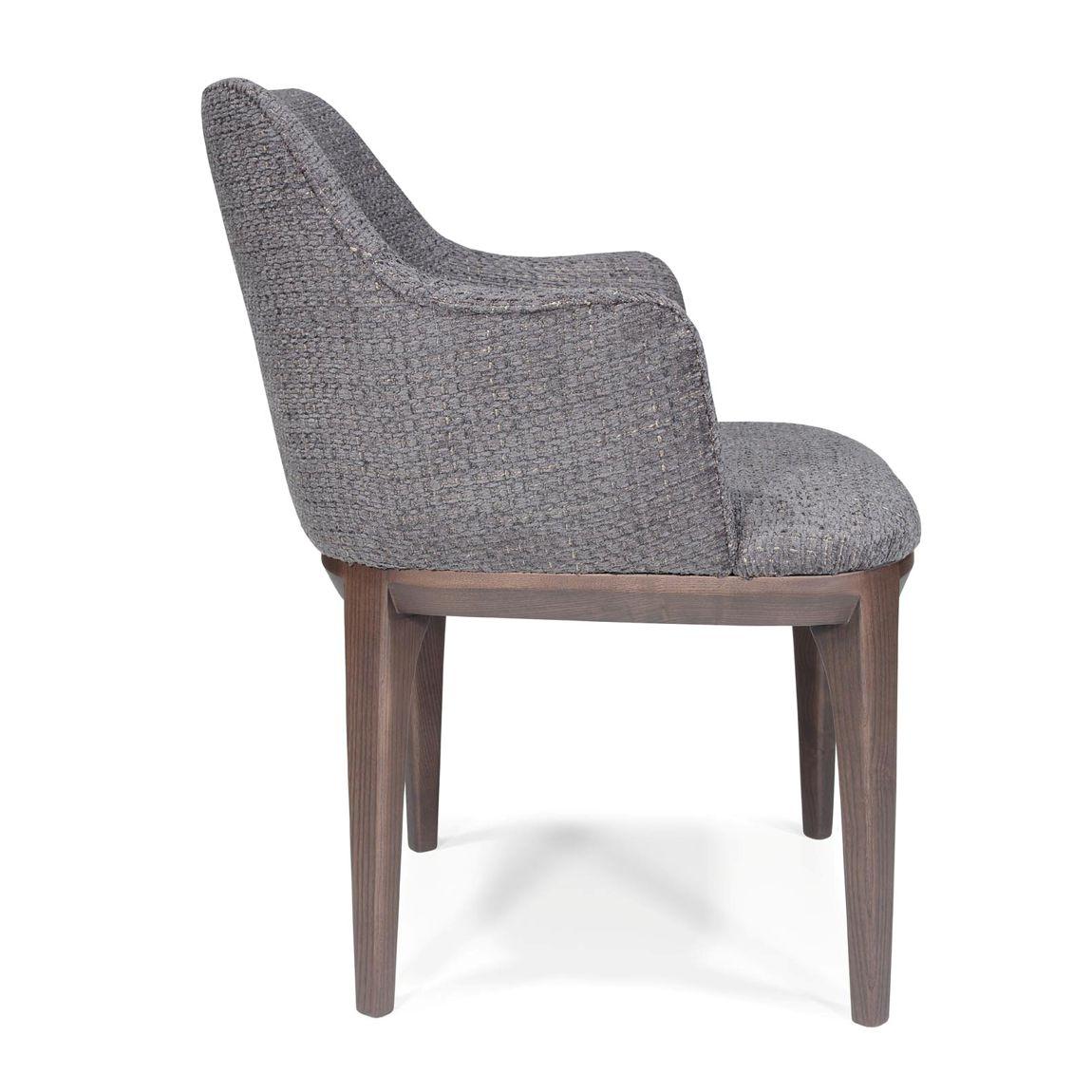 Silla de Comedor Tapizada en Bouclé con Estructura de Madera de Fresno Portugués en venta