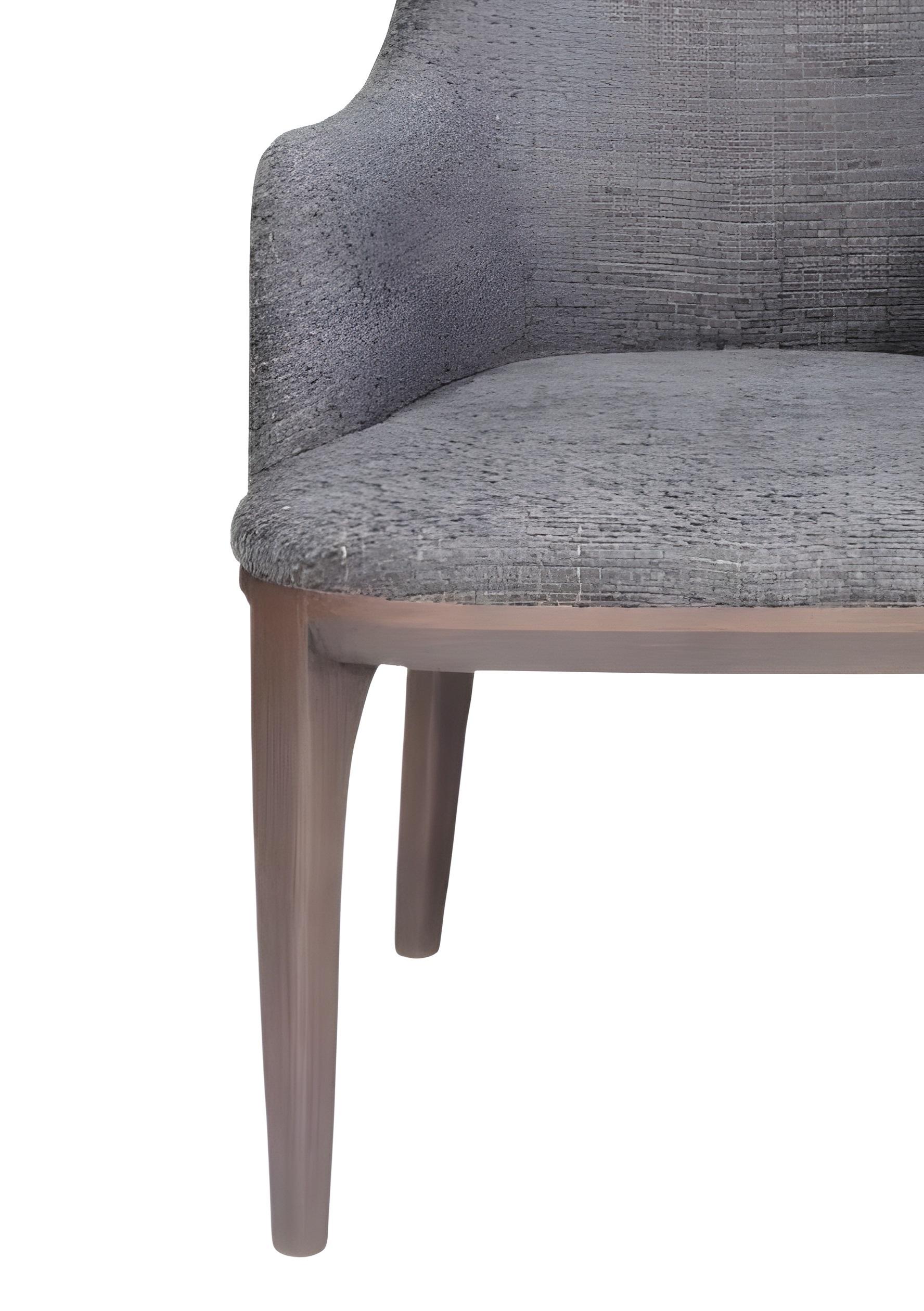 Esszimmerstuhl gepolstert in Bouclé mit Gestell aus Eschenholz im Angebot 1