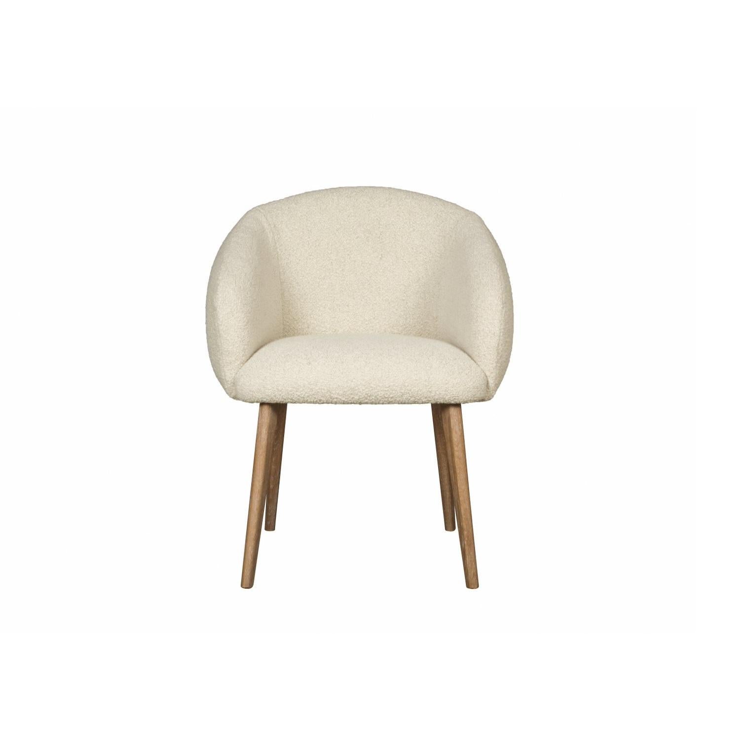 Silla de Comedor con Silueta Femenina en Bouclé y Patas de Nogal By Jose' Castro Portugués en venta