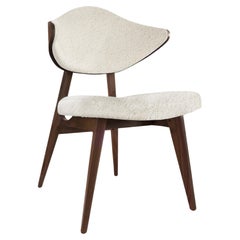 Dining Chair White Dolly Upholstered Contemporary Wooden Feet by Sergio Prieto