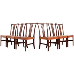 Dining Chairs 10 by Helge Vestergaard Jensen by Peder Pedersen, Denmark, 1940s