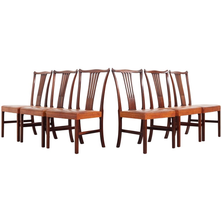 Dining Chairs 10 By Helge Vestergaard Jensen By Peder Pedersen Denmark 1940s