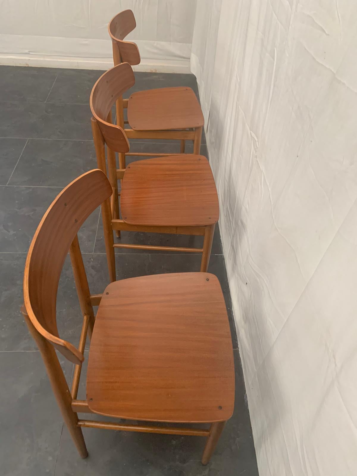 Dining Chairs, 1960s, Set of 3 In Good Condition For Sale In Montelabbate, PU