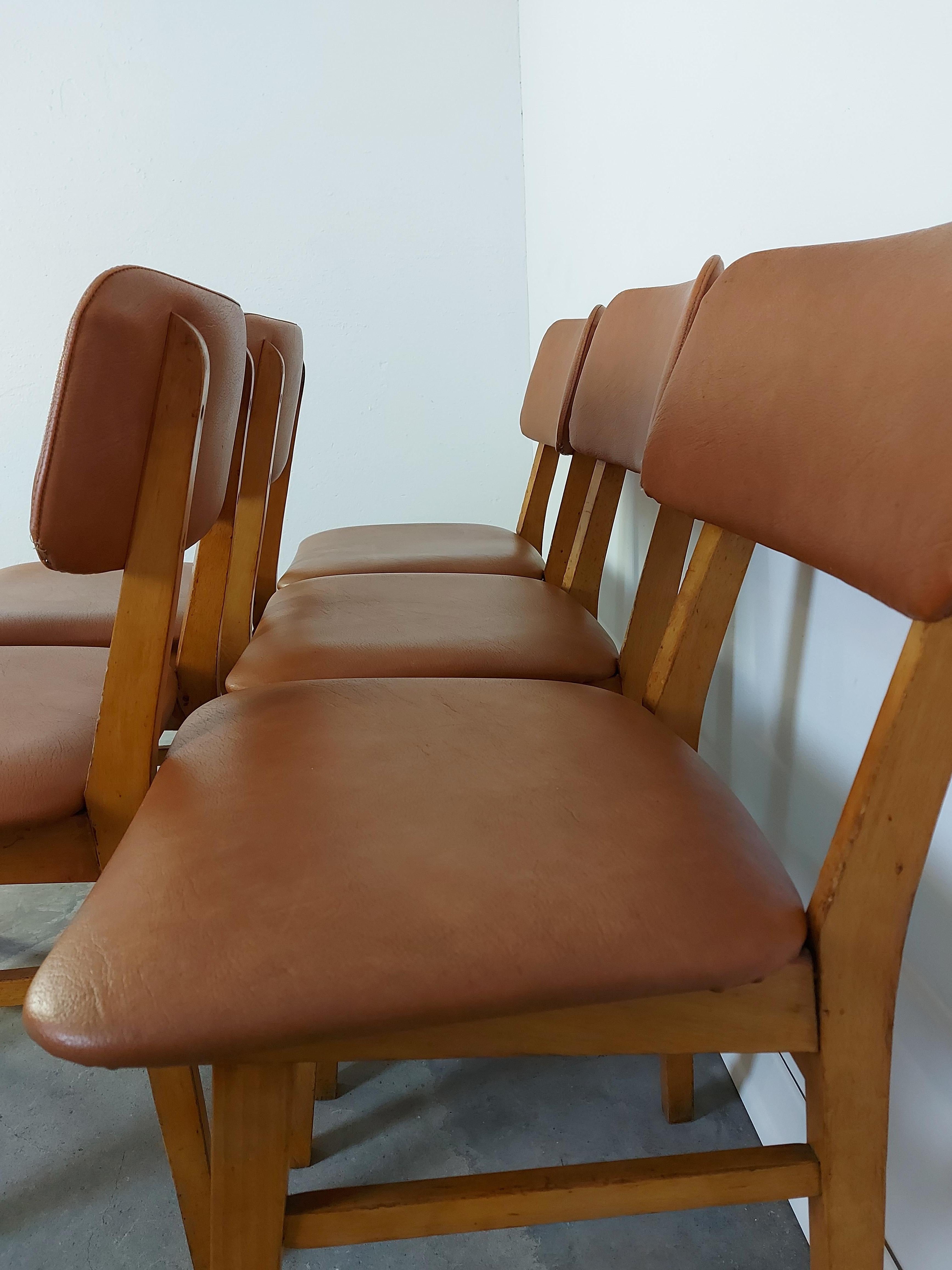 Mid-Century Modern Chaises de salle à manger, 1970, ensemble de 6 en vente