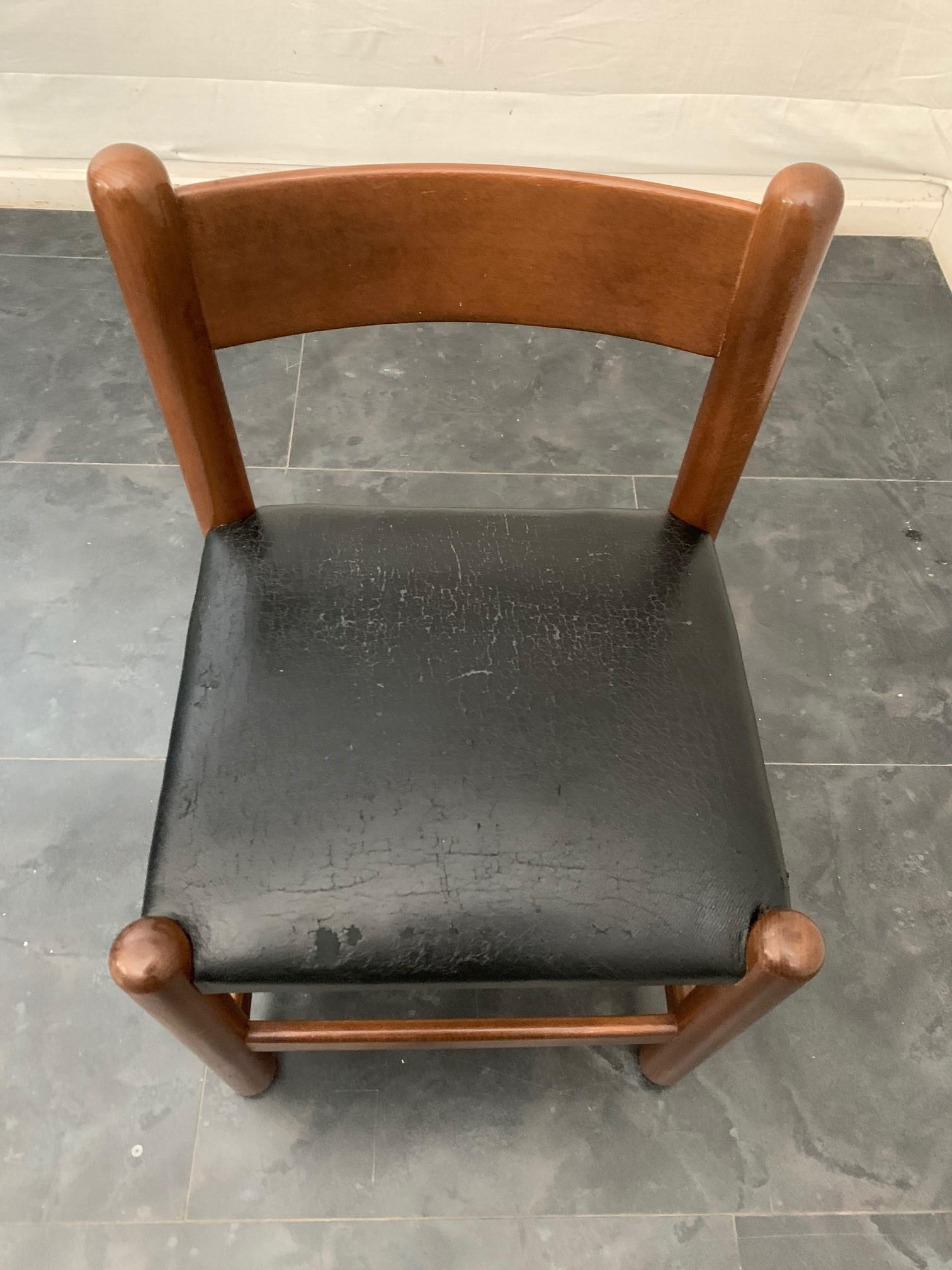 Leather Dining Chairs, 1970s, Set of 6 For Sale