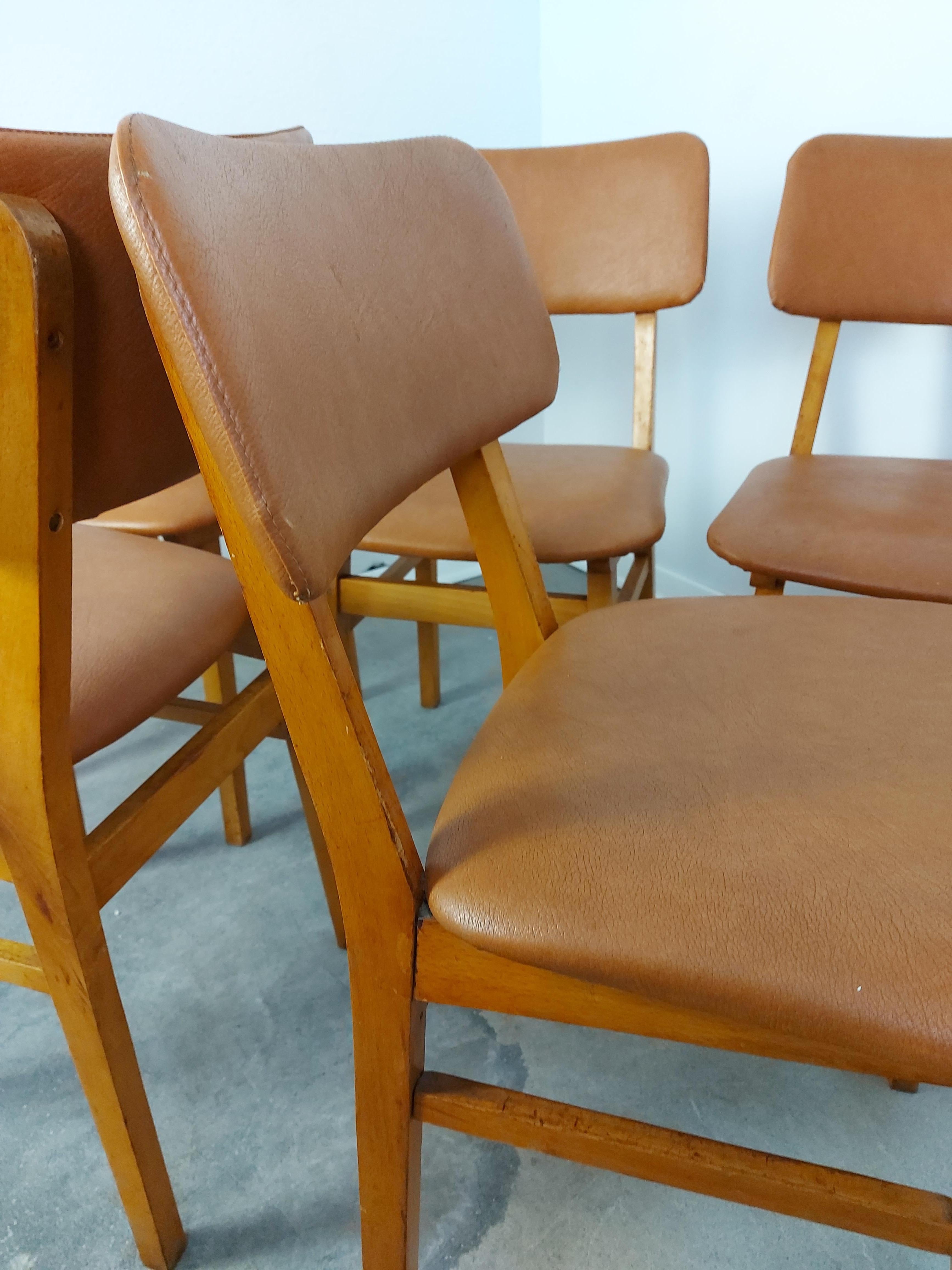 Chaises de salle à manger, 1970, ensemble de 6 Bon état - En vente à Ljubljana, SI