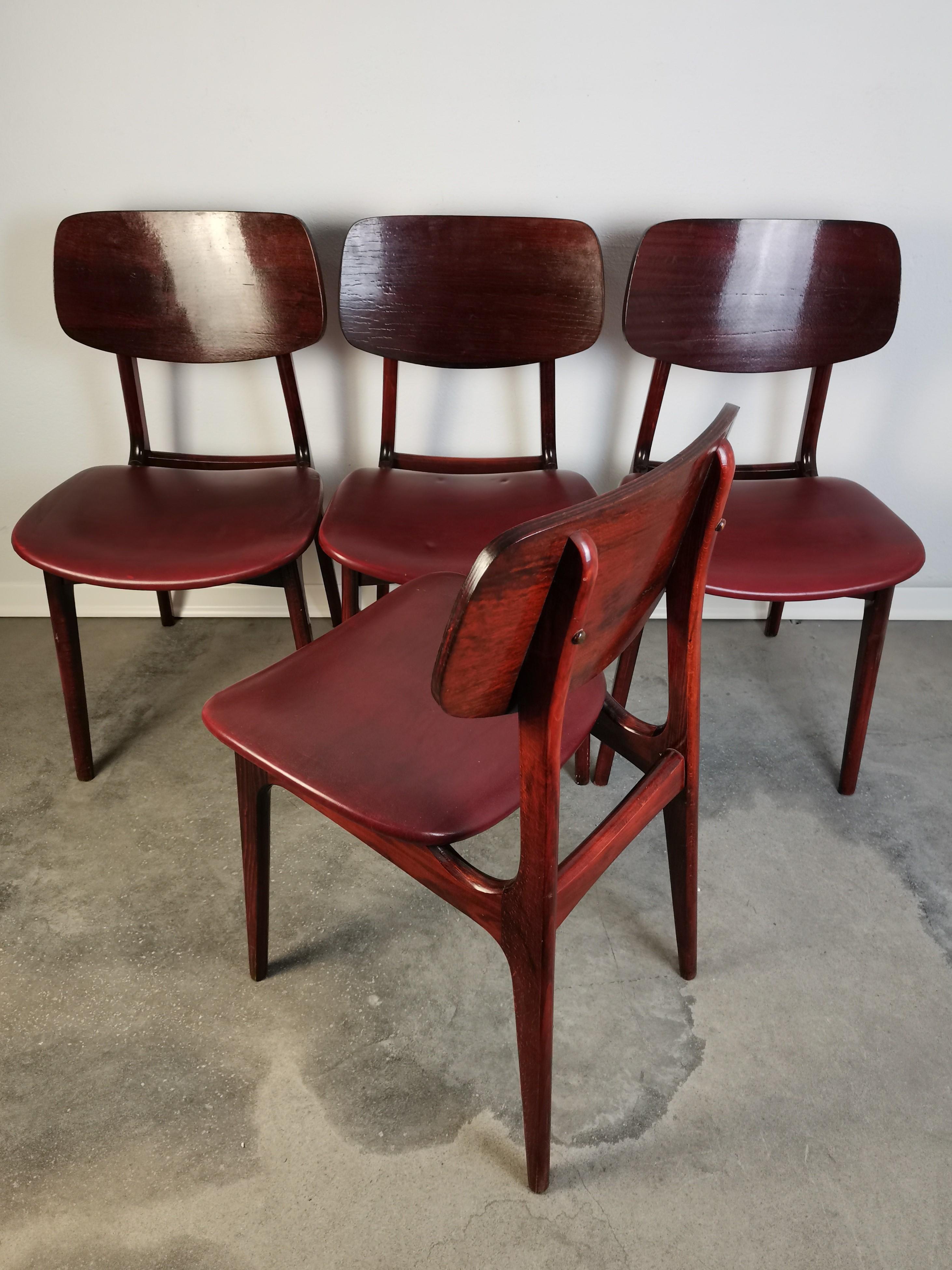 Slovenian Dining Chairs, 1970s, Set of Four